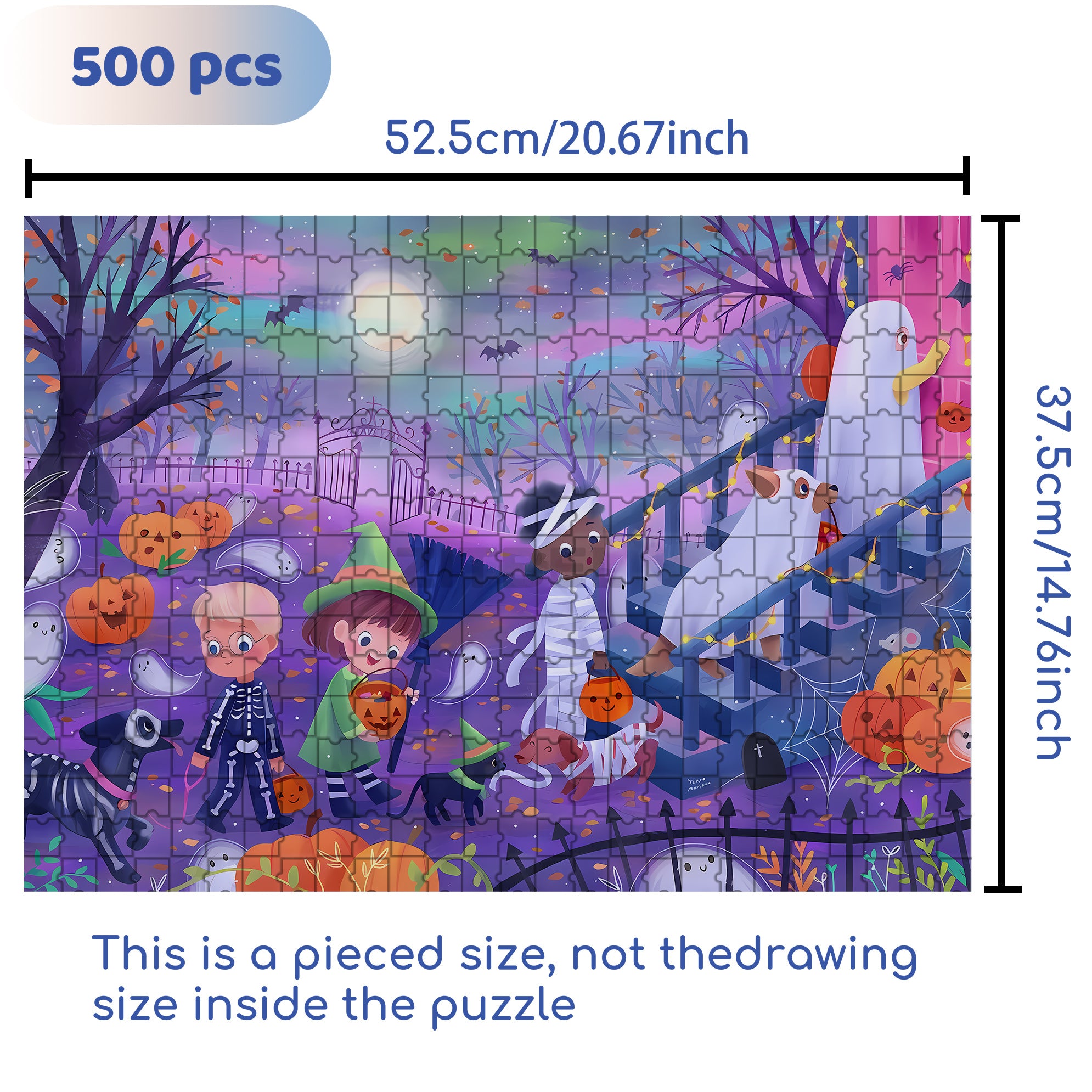 Our Halloween 500pcs/1000pcs Jigsaw Puzzle, Scratch-Resistant, Interactive Family Game & Brain-Boosting DIY Decor, Perfect for Halloween, Christmas & New Year Gifts, Family Puzzle Game