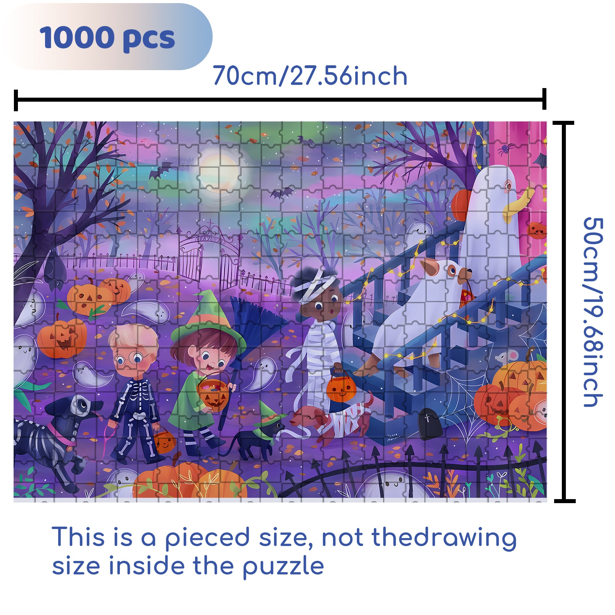 Our Halloween 500pcs/1000pcs Jigsaw Puzzle, Scratch-Resistant, Interactive Family Game & Brain-Boosting DIY Decor, Perfect for Halloween, Christmas & New Year Gifts, Family Puzzle Game
