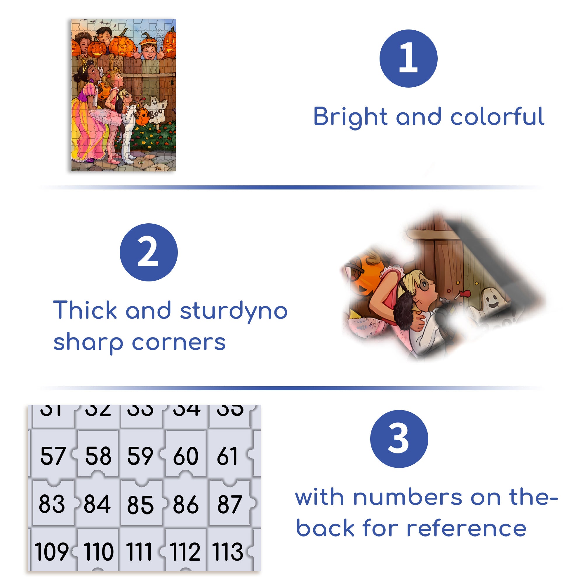 Peekaboo 500pcs/1000pcs Jigsaw Puzzle, Scratch-Resistant, Interactive Family Game & Brain-Boosting DIY Decor, Perfect for Halloween, Christmas & New Year Gifts, Family Puzzle Game