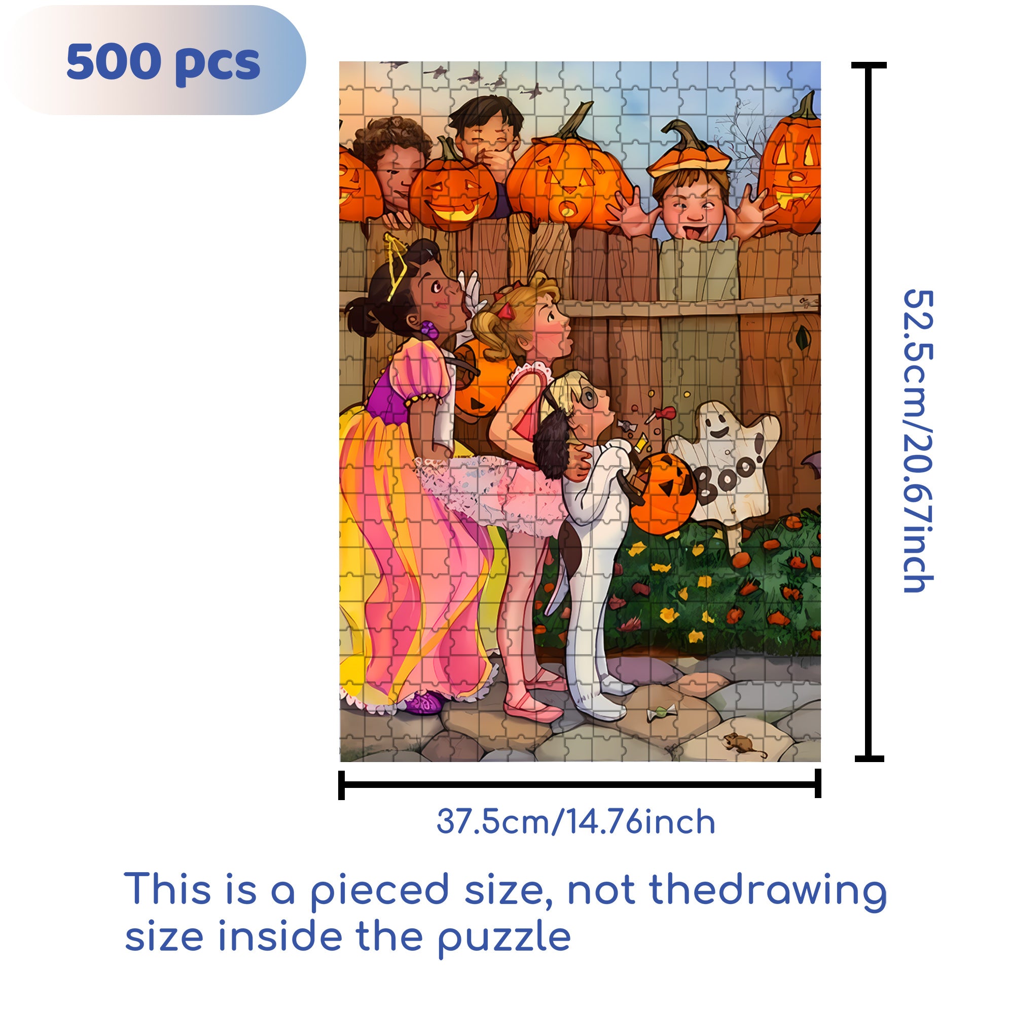 Peekaboo 500pcs/1000pcs Jigsaw Puzzle, Scratch-Resistant, Interactive Family Game & Brain-Boosting DIY Decor, Perfect for Halloween, Christmas & New Year Gifts, Family Puzzle Game
