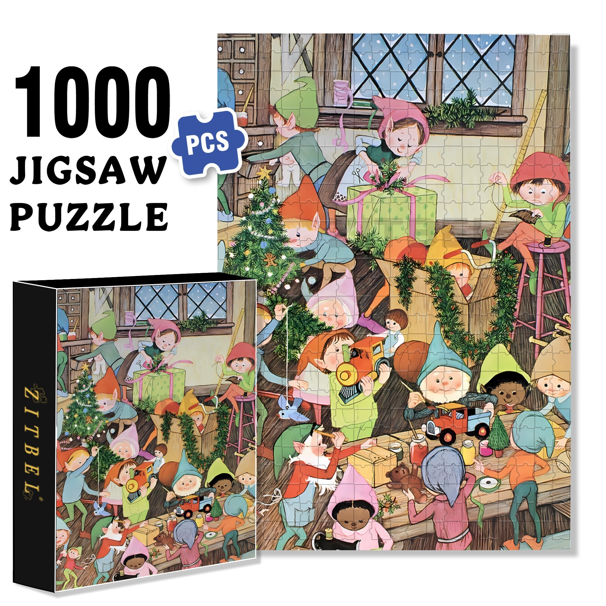 Preparations Before The Festival 500pcs/1000pcs Jigsaw Puzzle, Scratch-Resistant, Interactive Family Game & Brain-Boosting DIY Decor, Perfect for Halloween, Christmas & New Year Gifts, Family Puzzle Game