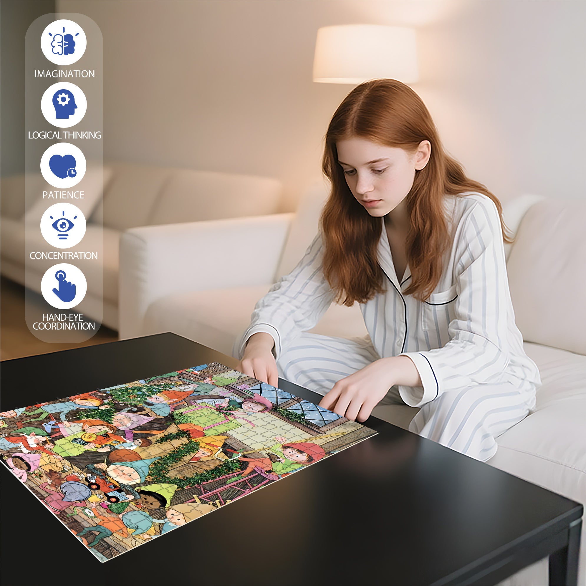 Preparations Before The Festival 500pcs/1000pcs Jigsaw Puzzle, Scratch-Resistant, Interactive Family Game & Brain-Boosting DIY Decor, Perfect for Halloween, Christmas & New Year Gifts, Family Puzzle Game