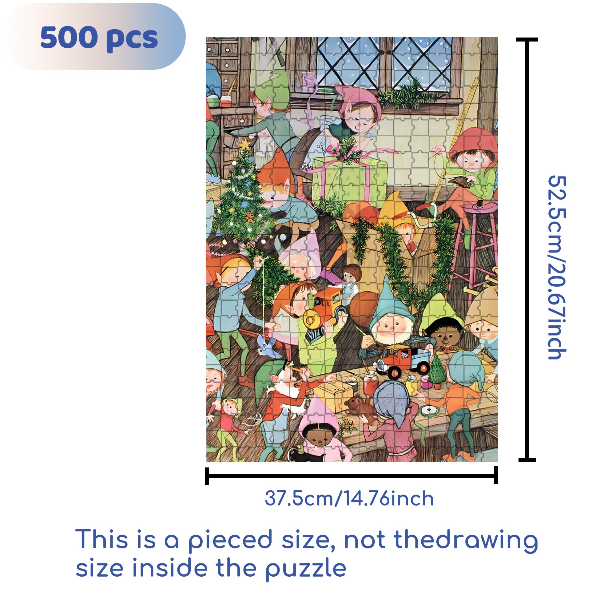 Preparations Before The Festival 500pcs/1000pcs Jigsaw Puzzle, Scratch-Resistant, Interactive Family Game & Brain-Boosting DIY Decor, Perfect for Halloween, Christmas & New Year Gifts, Family Puzzle Game
