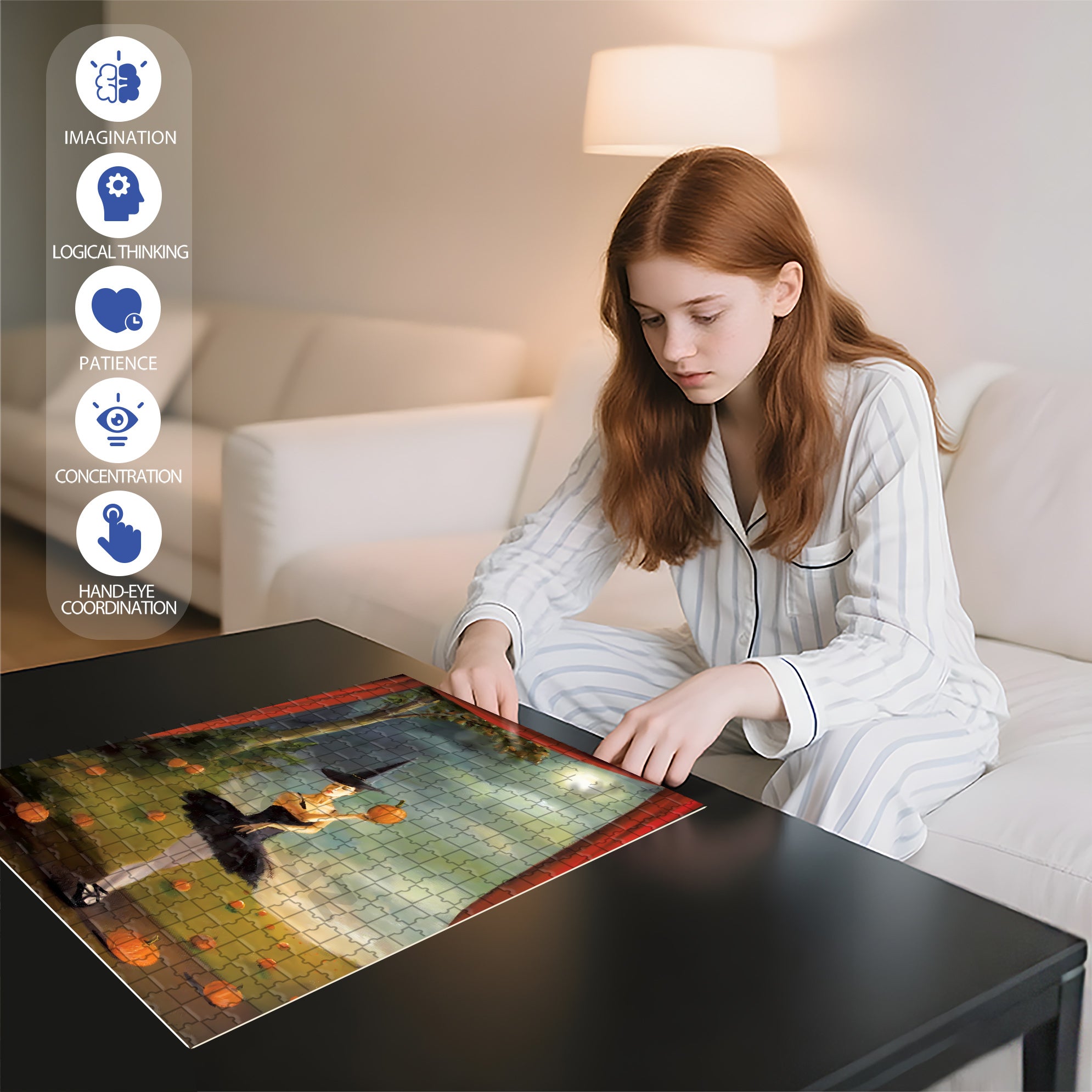 Pumpkin and Ballet 500pcs/1000pcs Jigsaw Puzzle, Scratch-Resistant, Interactive Family Game & Brain-Boosting DIY Decor, Perfect for Halloween, Christmas & New Year Gifts, Family Puzzle Game