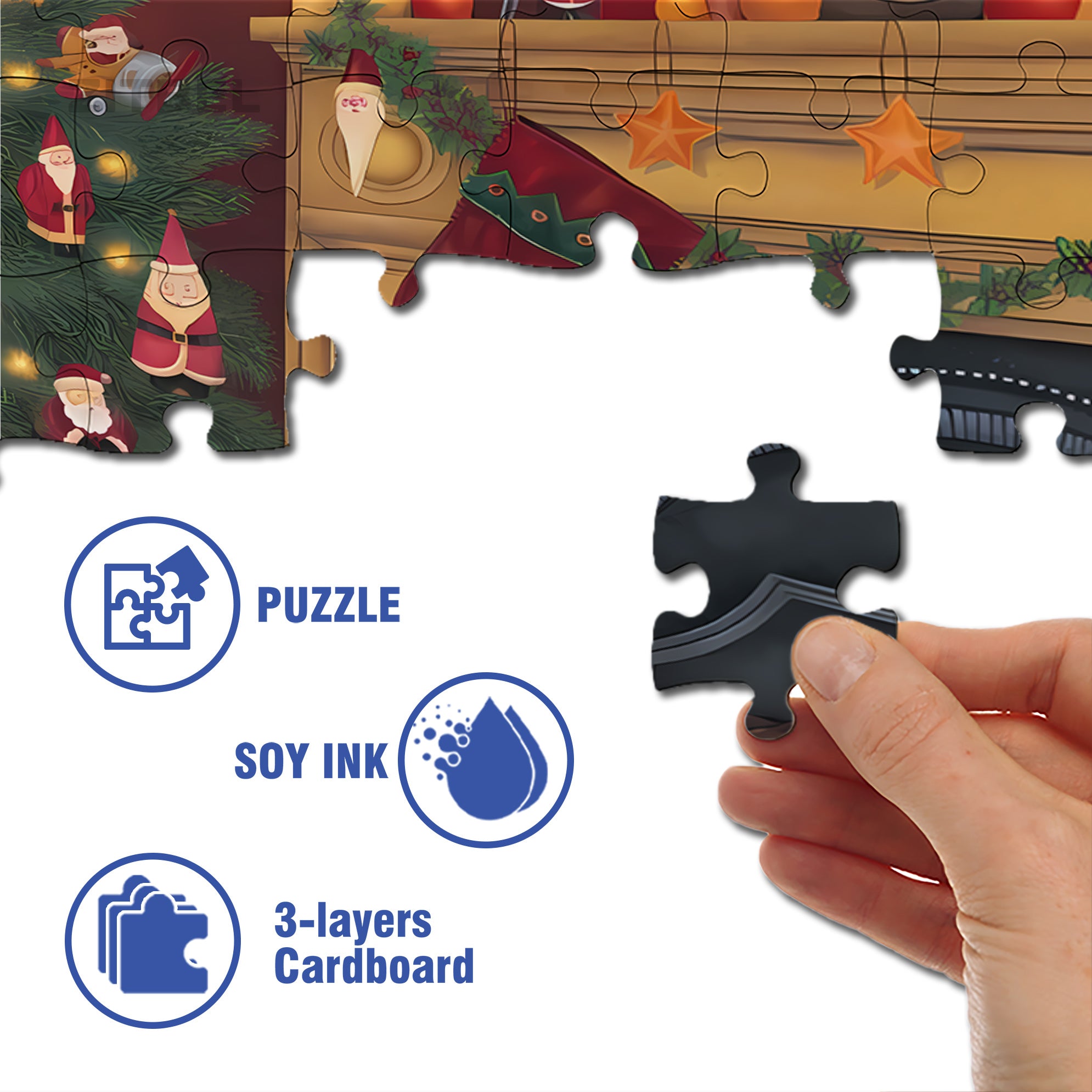SANTA'S TOYS 500pcs/1000pcs Jigsaw Puzzle, Scratch-Resistant, Interactive Family Game & Brain-Boosting DIY Decor, Perfect for Halloween, Christmas & New Year Gifts, Family Puzzle Game