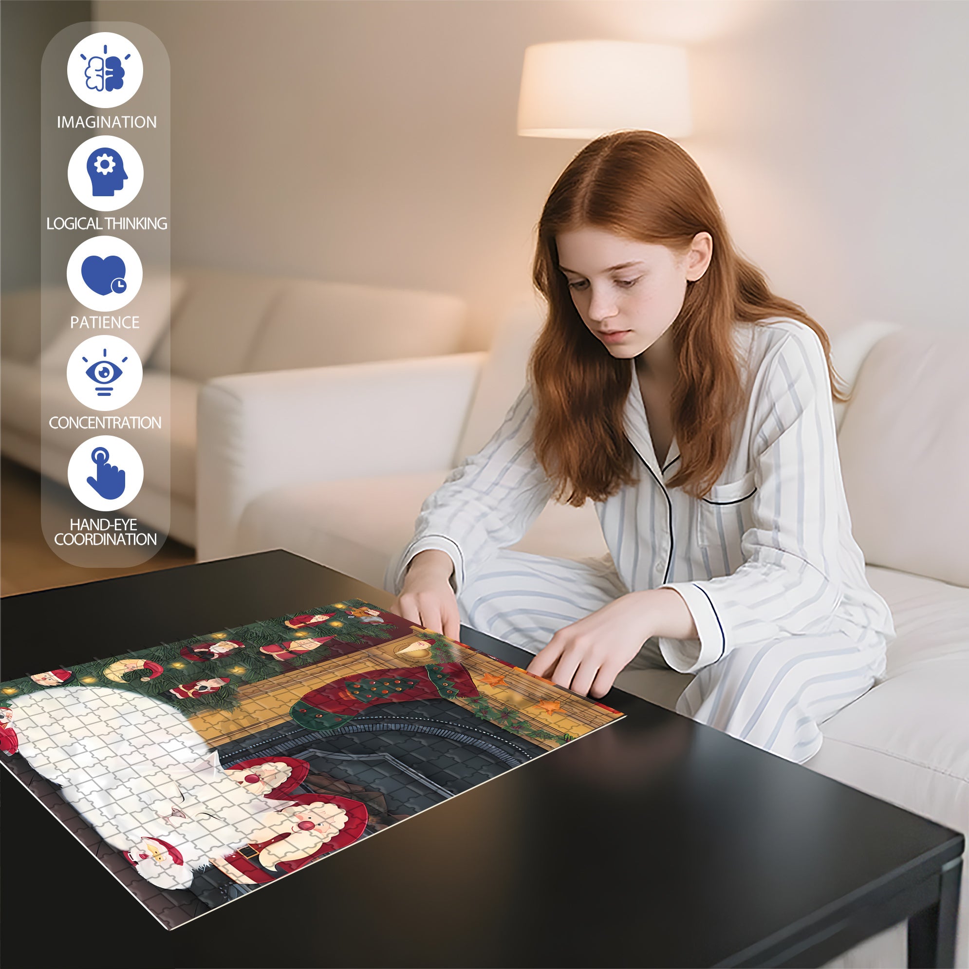 SANTA'S TOYS 500pcs/1000pcs Jigsaw Puzzle, Scratch-Resistant, Interactive Family Game & Brain-Boosting DIY Decor, Perfect for Halloween, Christmas & New Year Gifts, Family Puzzle Game