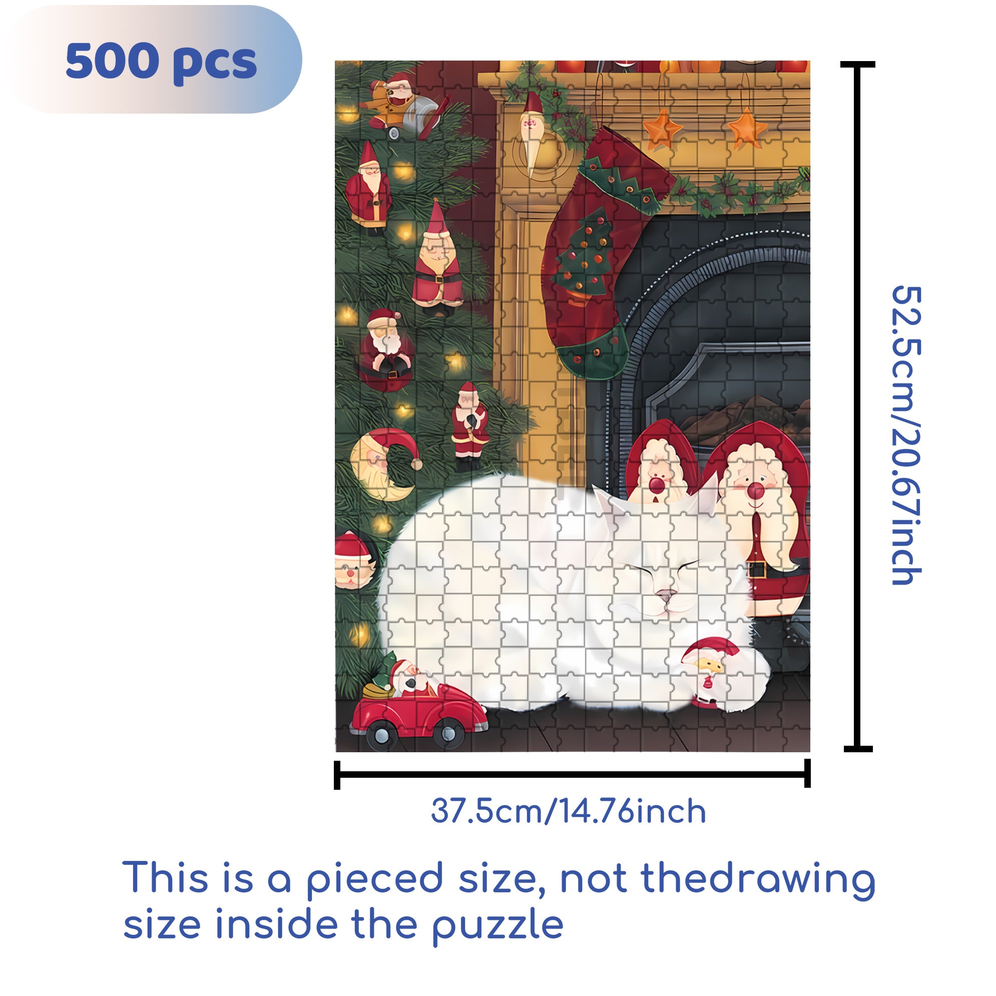 SANTA'S TOYS 500pcs/1000pcs Jigsaw Puzzle, Scratch-Resistant, Interactive Family Game & Brain-Boosting DIY Decor, Perfect for Halloween, Christmas & New Year Gifts, Family Puzzle Game