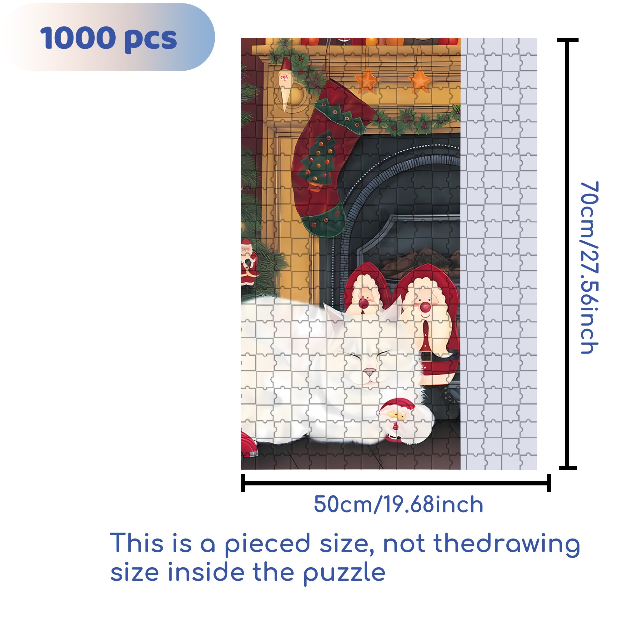 SANTA'S TOYS 500pcs/1000pcs Jigsaw Puzzle, Scratch-Resistant, Interactive Family Game & Brain-Boosting DIY Decor, Perfect for Halloween, Christmas & New Year Gifts, Family Puzzle Game
