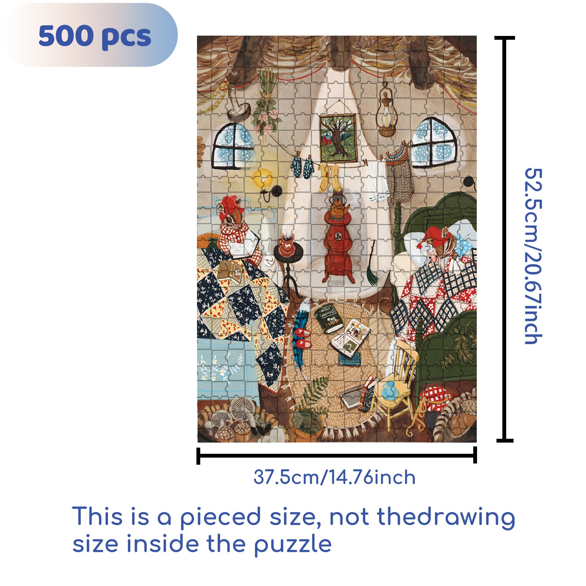 Stay At Home 500pcs/1000pcs Jigsaw Puzzle, Scratch-Resistant, Interactive Family Game & Brain-Boosting DIY Decor, Perfect for Halloween, Christmas & New Year Gifts, Family Puzzle Game