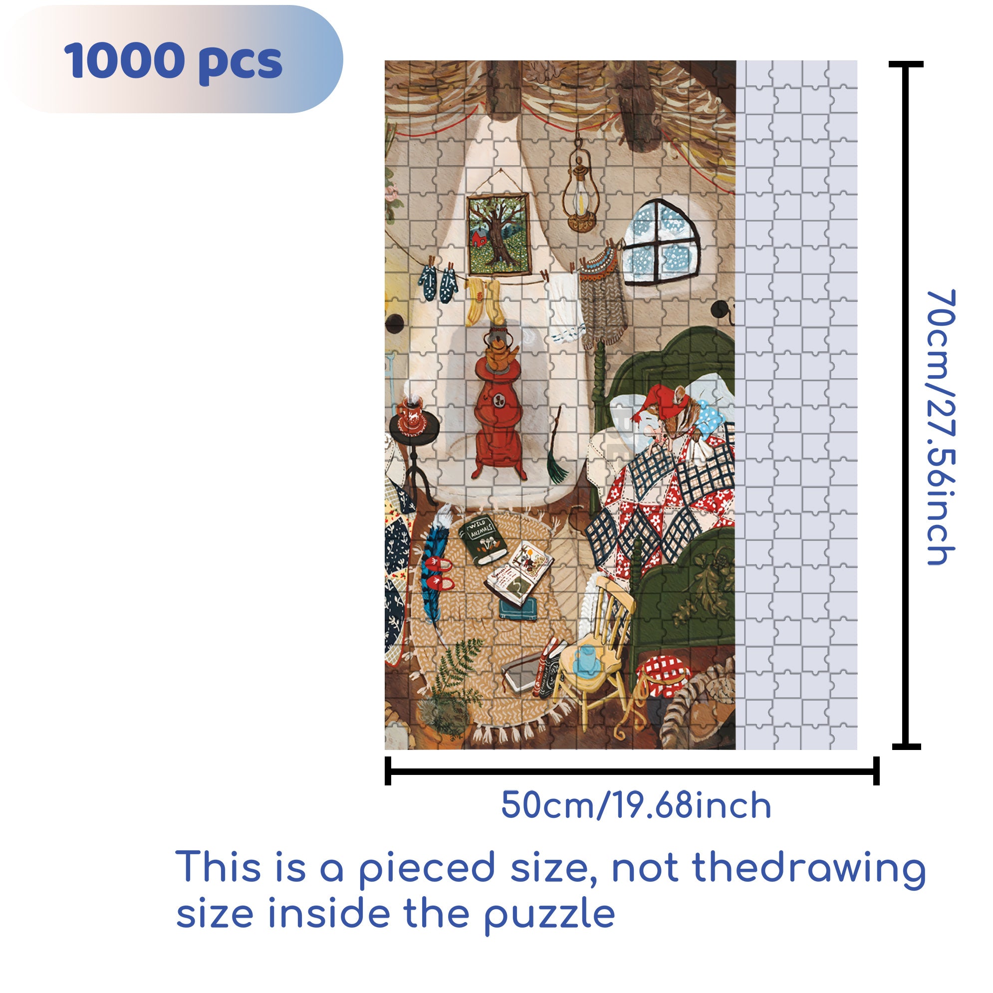 Stay At Home 500pcs/1000pcs Jigsaw Puzzle, Scratch-Resistant, Interactive Family Game & Brain-Boosting DIY Decor, Perfect for Halloween, Christmas & New Year Gifts, Family Puzzle Game