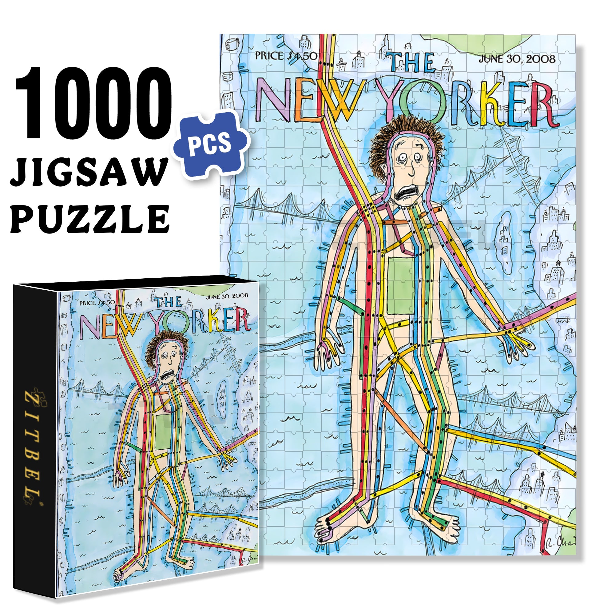 Subway Man 500pcs/1000pcs Jigsaw Puzzle, Scratch-Resistant, Interactive Family Game & Brain-Boosting DIY Decor, Perfect for Halloween, Christmas & New Year Gifts, Family Puzzle Game