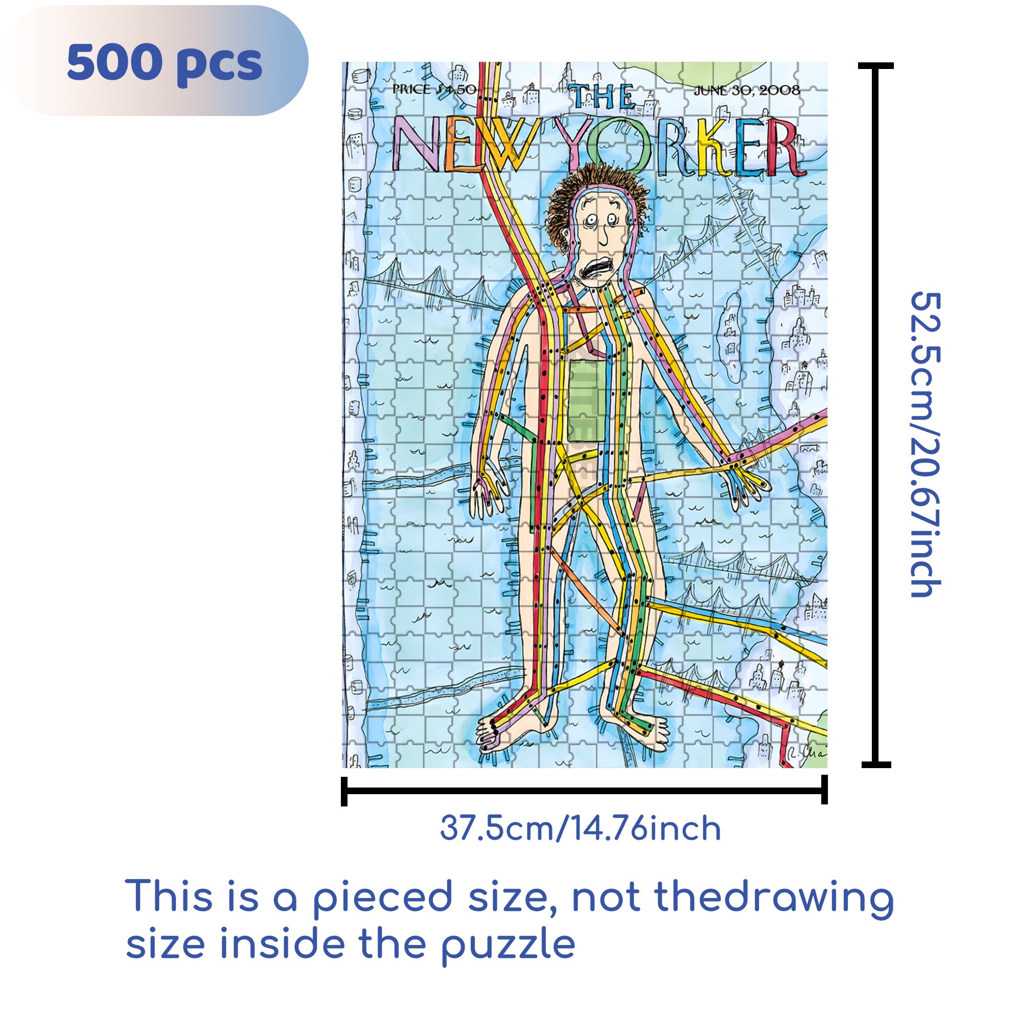 Subway Man 500pcs/1000pcs Jigsaw Puzzle, Scratch-Resistant, Interactive Family Game & Brain-Boosting DIY Decor, Perfect for Halloween, Christmas & New Year Gifts, Family Puzzle Game