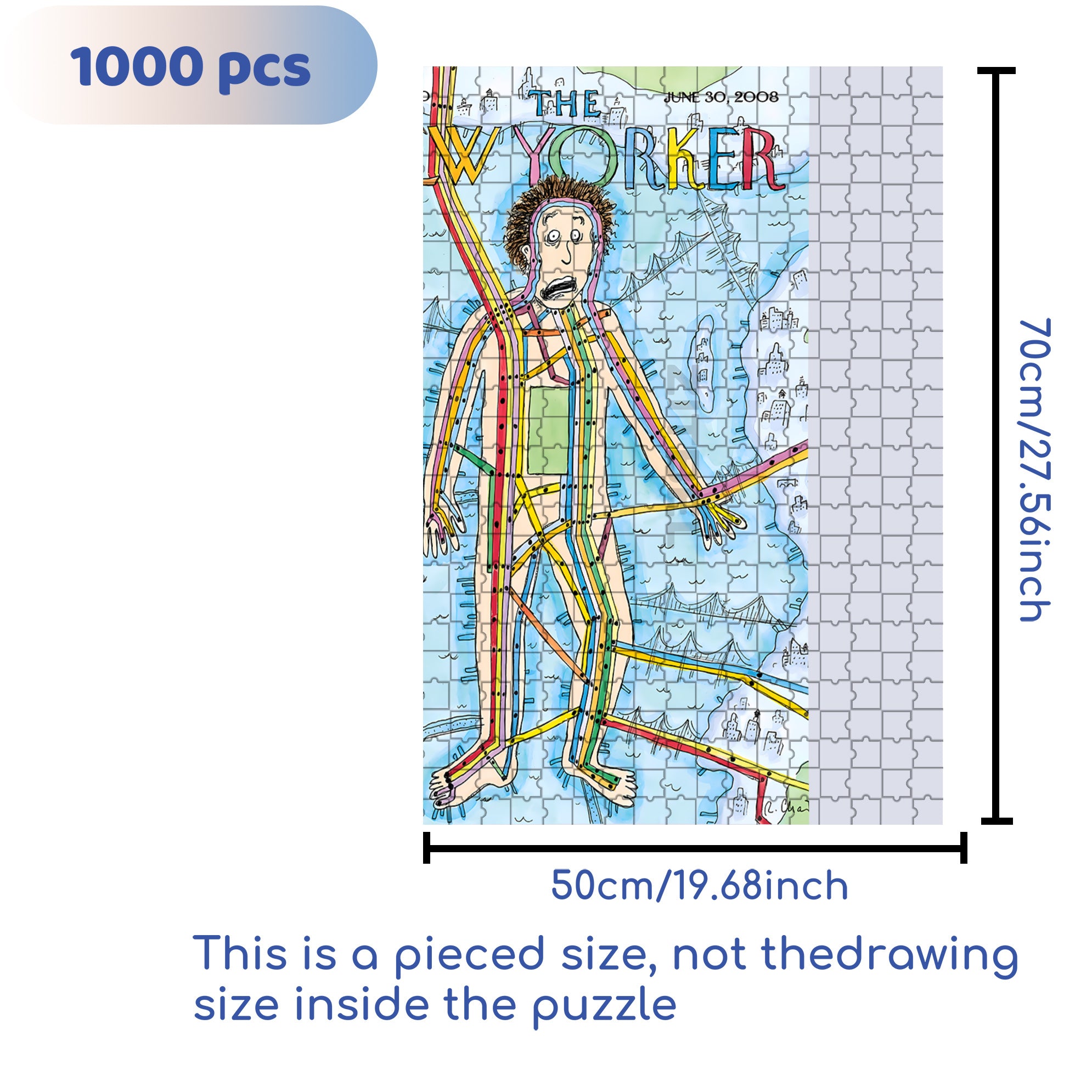 Subway Man 500pcs/1000pcs Jigsaw Puzzle, Scratch-Resistant, Interactive Family Game & Brain-Boosting DIY Decor, Perfect for Halloween, Christmas & New Year Gifts, Family Puzzle Game