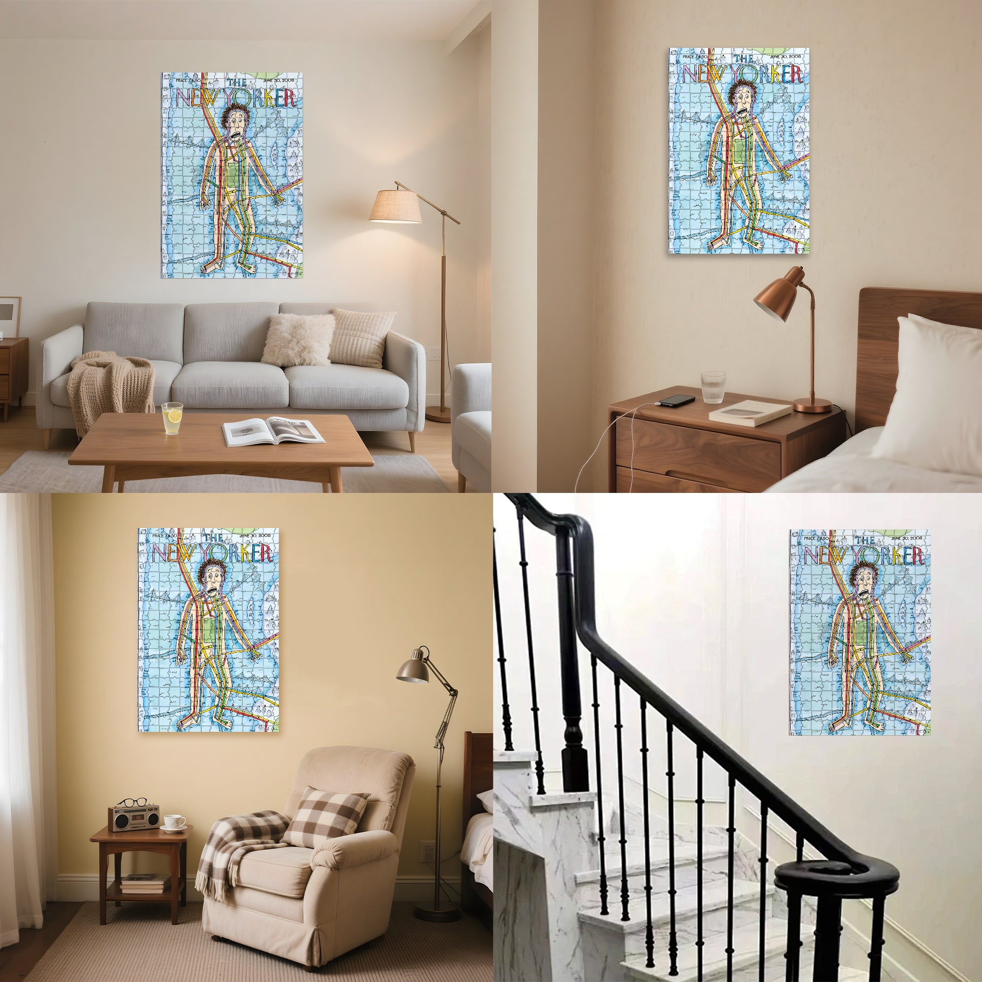 Subway Man 500pcs/1000pcs Jigsaw Puzzle, Scratch-Resistant, Interactive Family Game & Brain-Boosting DIY Decor, Perfect for Halloween, Christmas & New Year Gifts, Family Puzzle Game