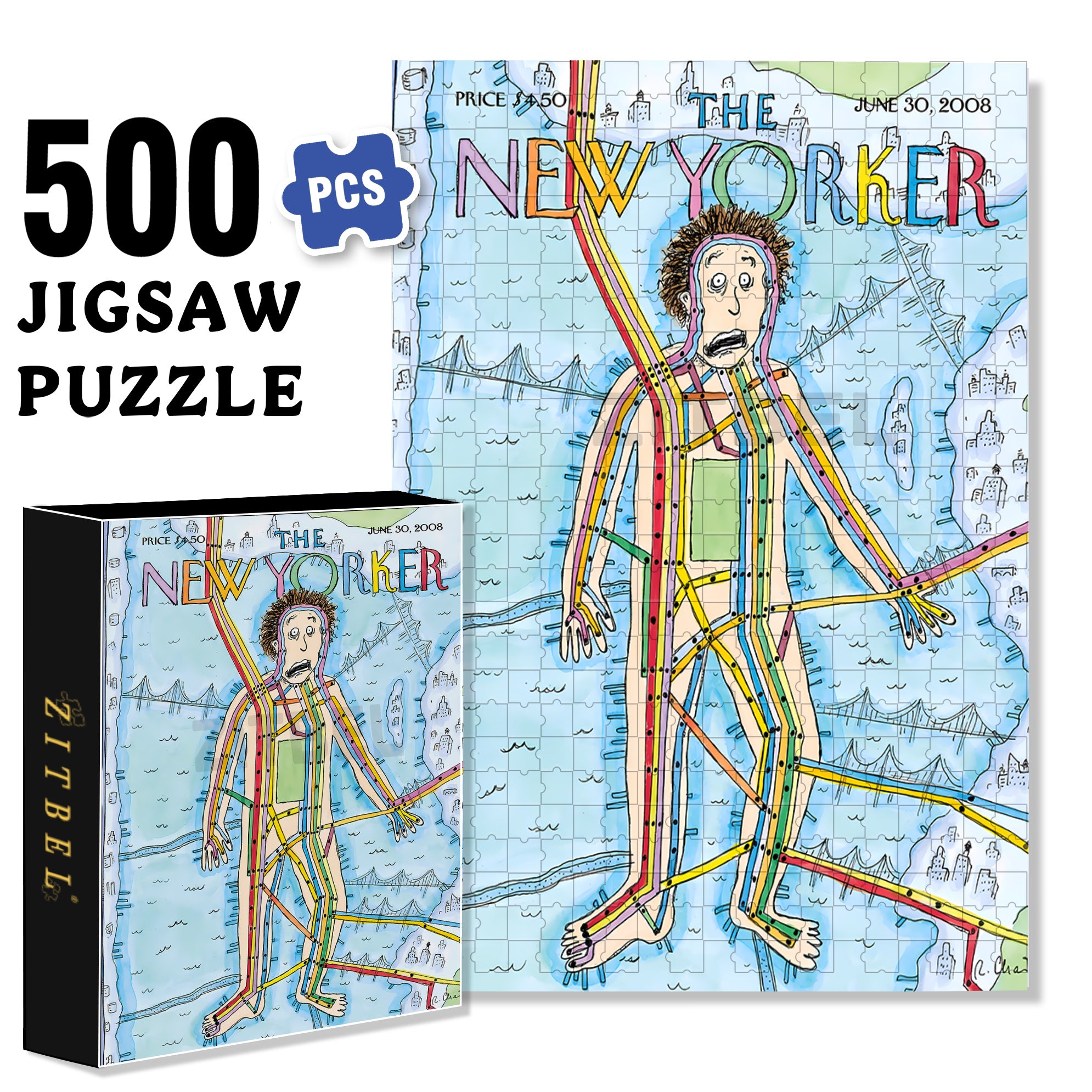 Subway Man 500pcs/1000pcs Jigsaw Puzzle, Scratch-Resistant, Interactive Family Game & Brain-Boosting DIY Decor, Perfect for Halloween, Christmas & New Year Gifts, Family Puzzle Game