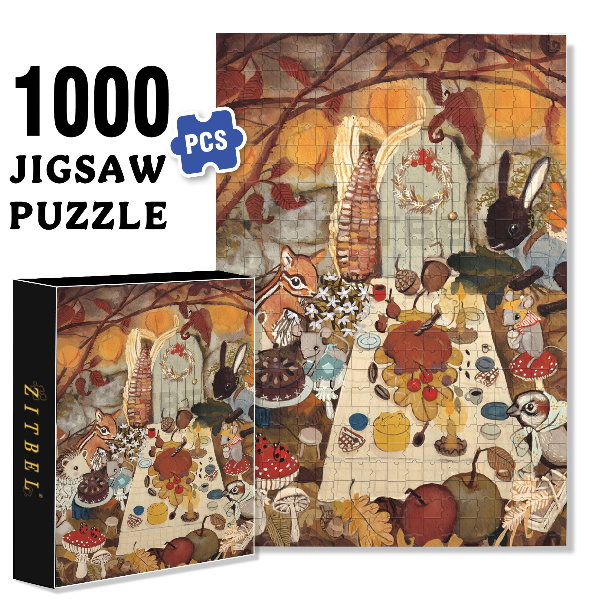 Tiny Hole 500pcs/1000pcs Jigsaw Puzzle, Scratch-Resistant, Interactive Family Game & Brain-Boosting DIY Decor, Perfect for Halloween, Christmas & New Year Gifts, Family Puzzle Game