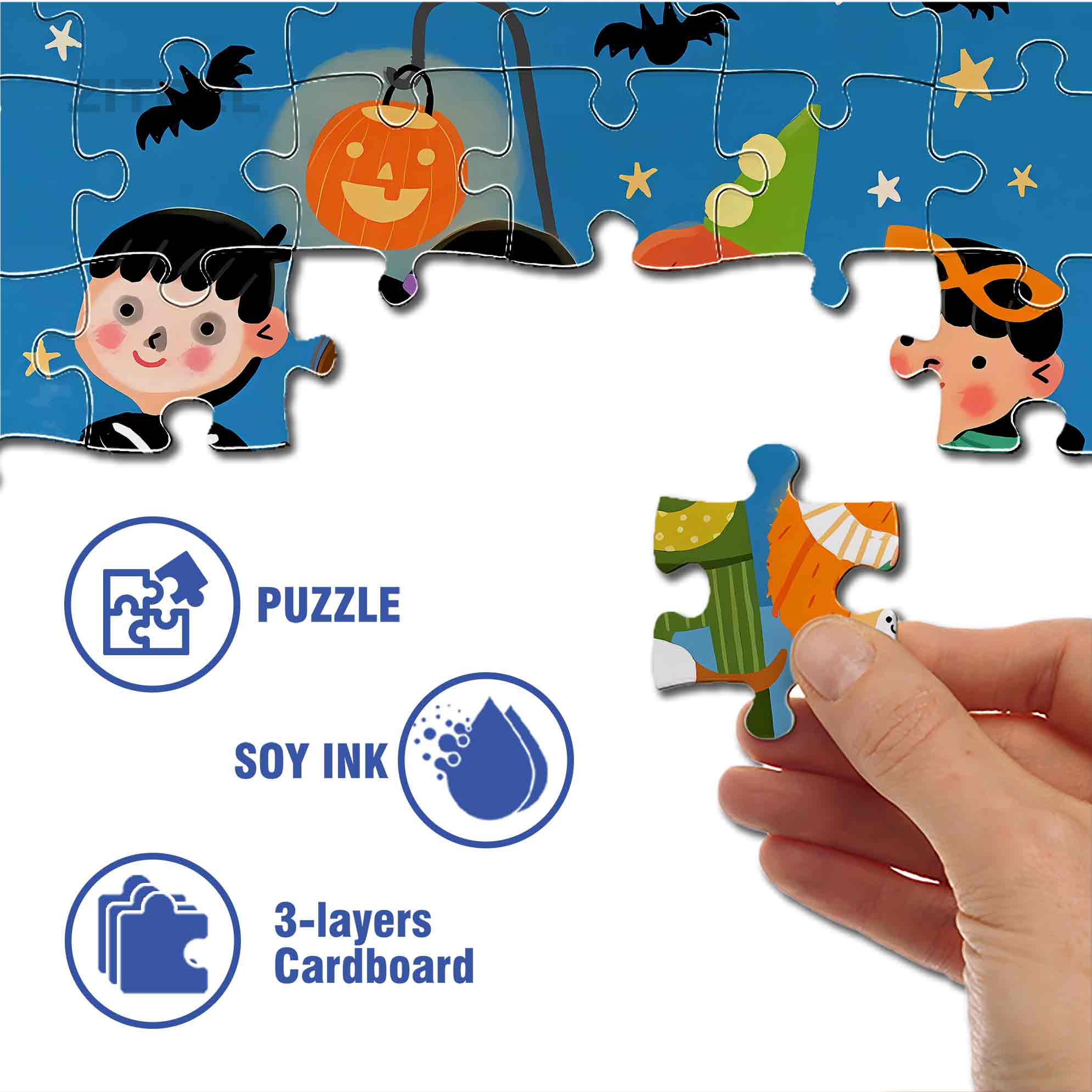 Trick Or Treat 500pcs/1000pcs Jigsaw Puzzle, Scratch-Resistant, Interactive Family Game & Brain-Boosting DIY Decor, Perfect for Halloween, Christmas & New Year Gifts, Family Puzzle Game