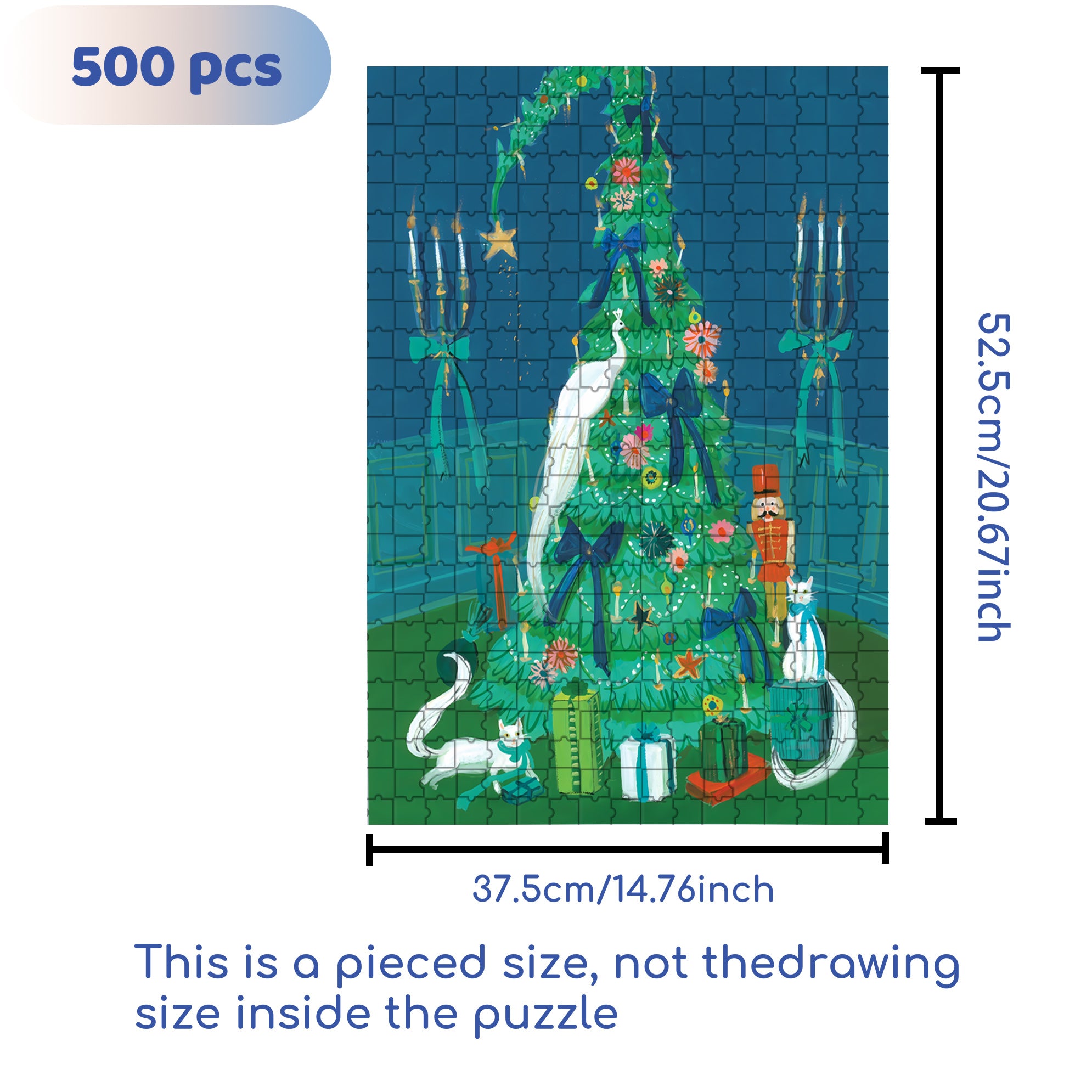 Under the Christmas Tree 500pcs/1000pcs Jigsaw Puzzle, Scratch-Resistant, Interactive Family Game & Brain-Boosting DIY Decor, Perfect for Halloween, Christmas & New Year Gifts, Family Puzzle Game