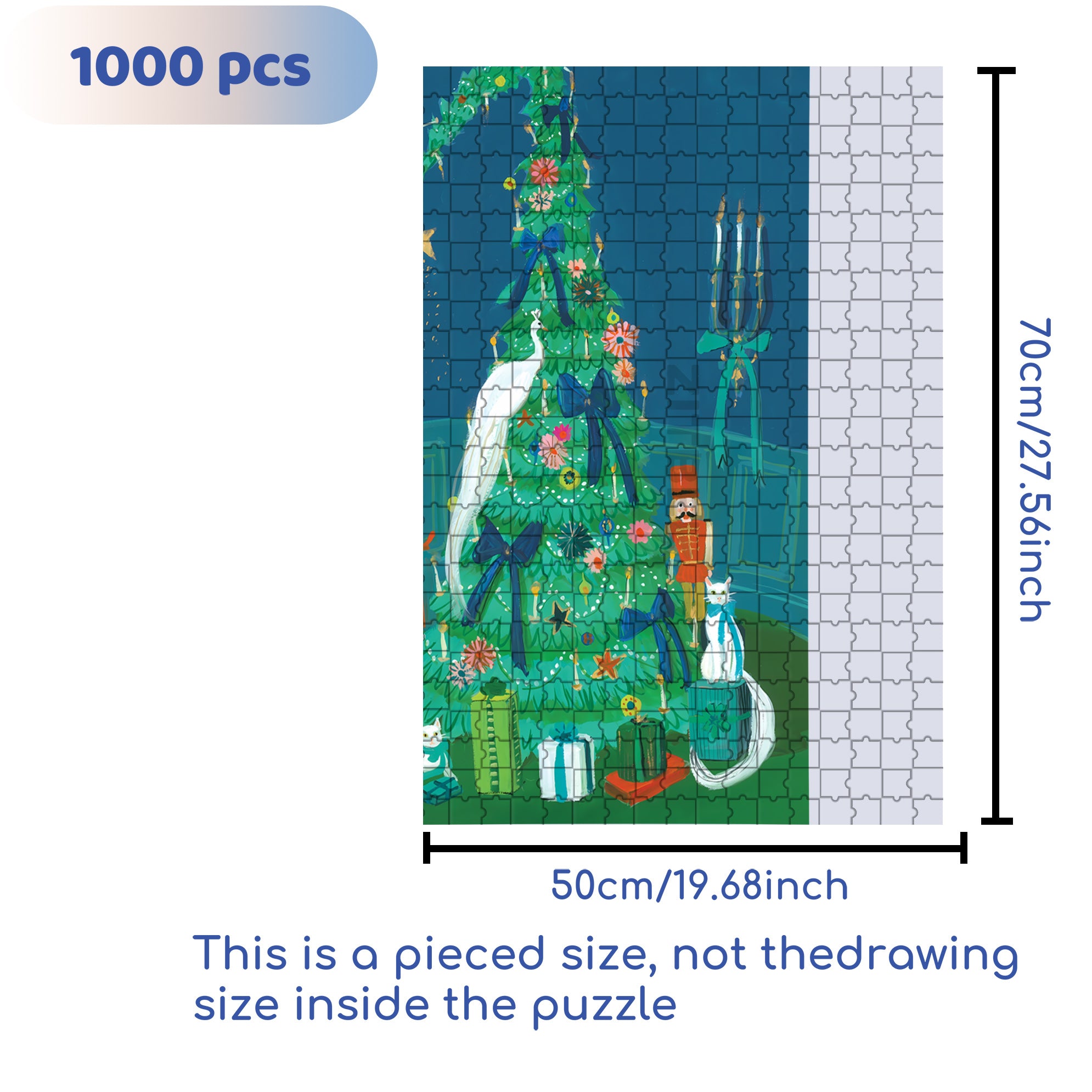 Under the Christmas Tree 500pcs/1000pcs Jigsaw Puzzle, Scratch-Resistant, Interactive Family Game & Brain-Boosting DIY Decor, Perfect for Halloween, Christmas & New Year Gifts, Family Puzzle Game
