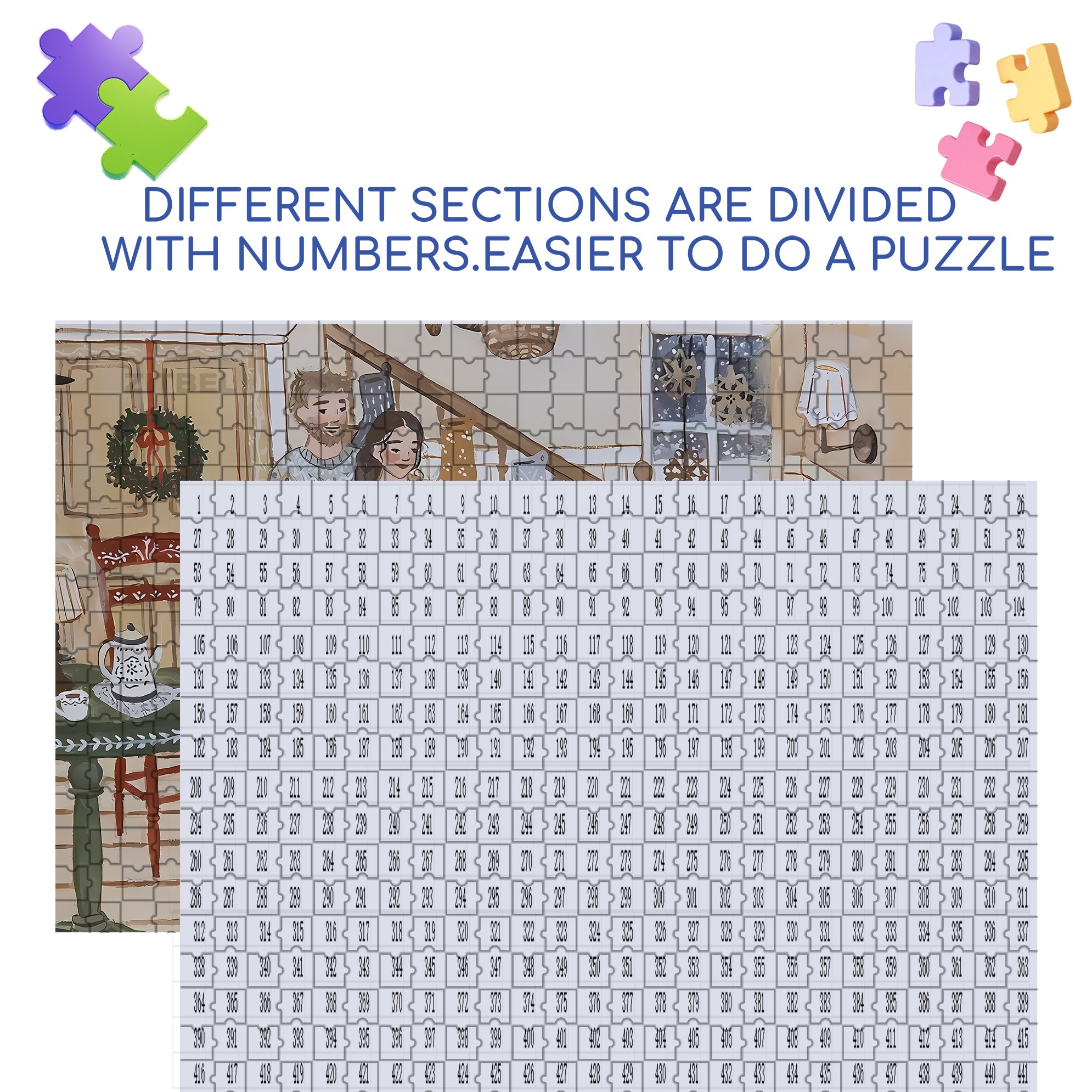 Warm And Sweet 500pcs/1000pcs Jigsaw Puzzle, Scratch-Resistant, Interactive Family Game & Brain-Boosting DIY Decor, Perfect for Halloween, Christmas & New Year Gifts, Family Puzzle Game