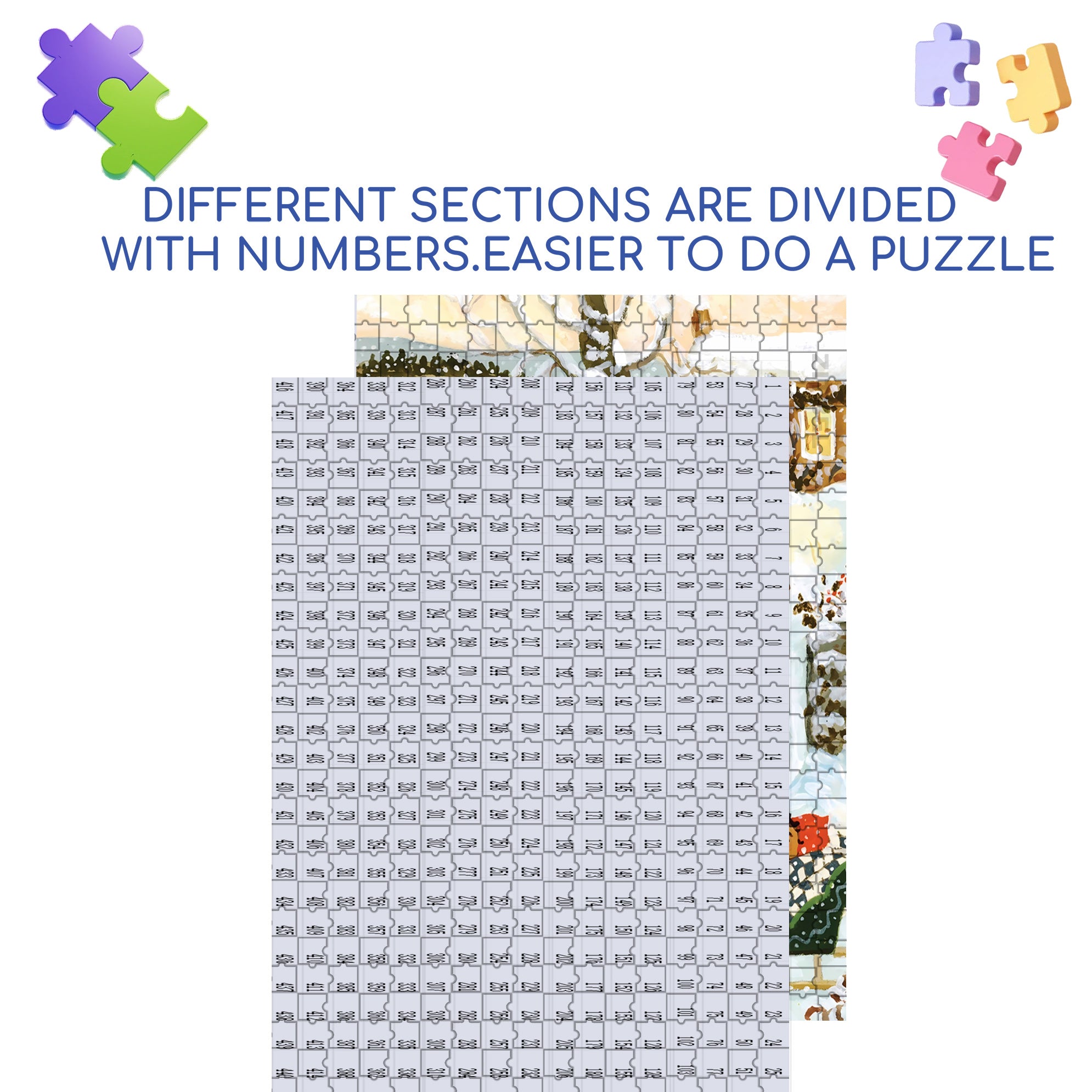 White Christmas 500pcs/1000pcs Jigsaw Puzzle, Scratch-Resistant, Interactive Family Game & Brain-Boosting DIY Decor, Perfect for Halloween, Christmas & New Year Gifts, Family Puzzle Game