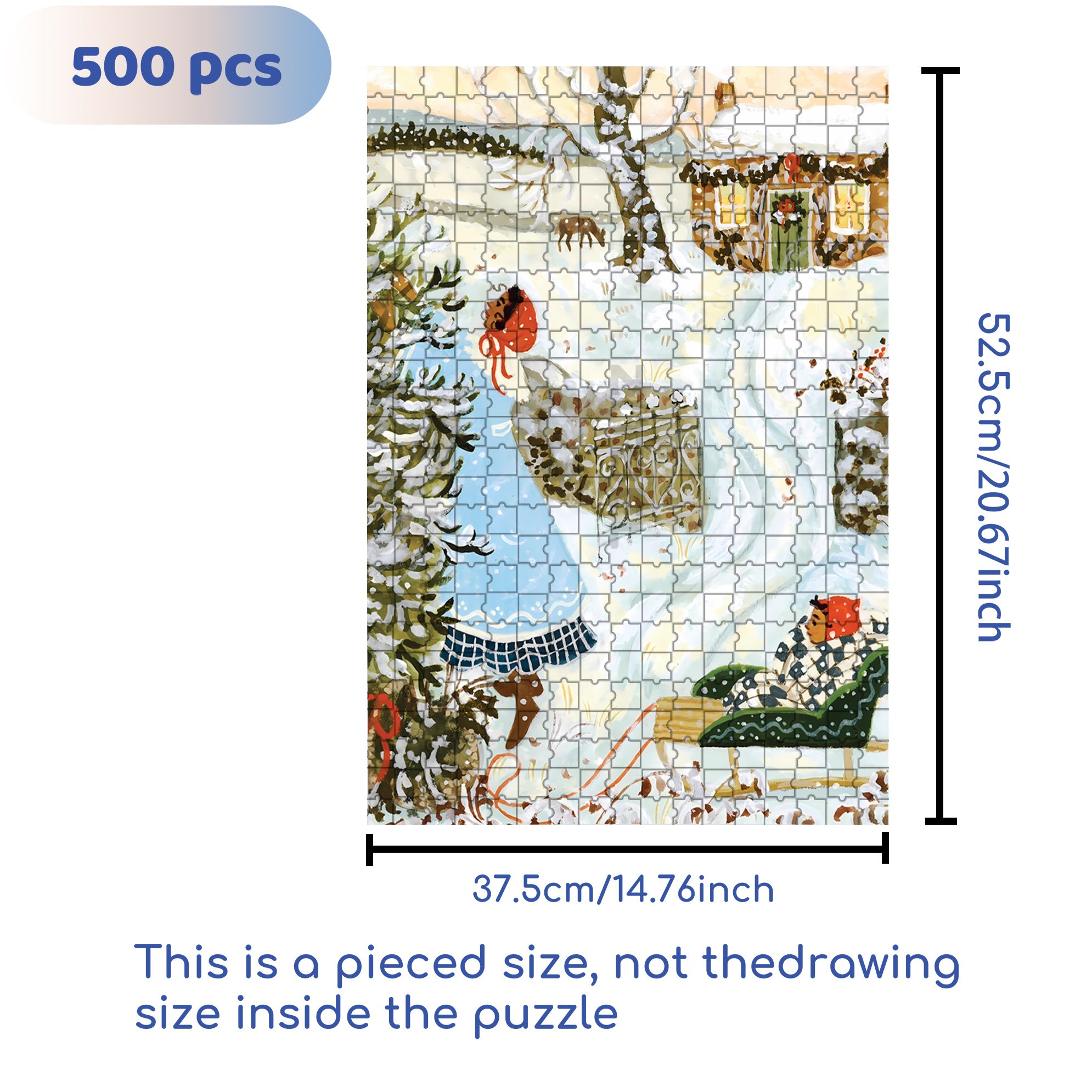 White Christmas 500pcs/1000pcs Jigsaw Puzzle, Scratch-Resistant, Interactive Family Game & Brain-Boosting DIY Decor, Perfect for Halloween, Christmas & New Year Gifts, Family Puzzle Game