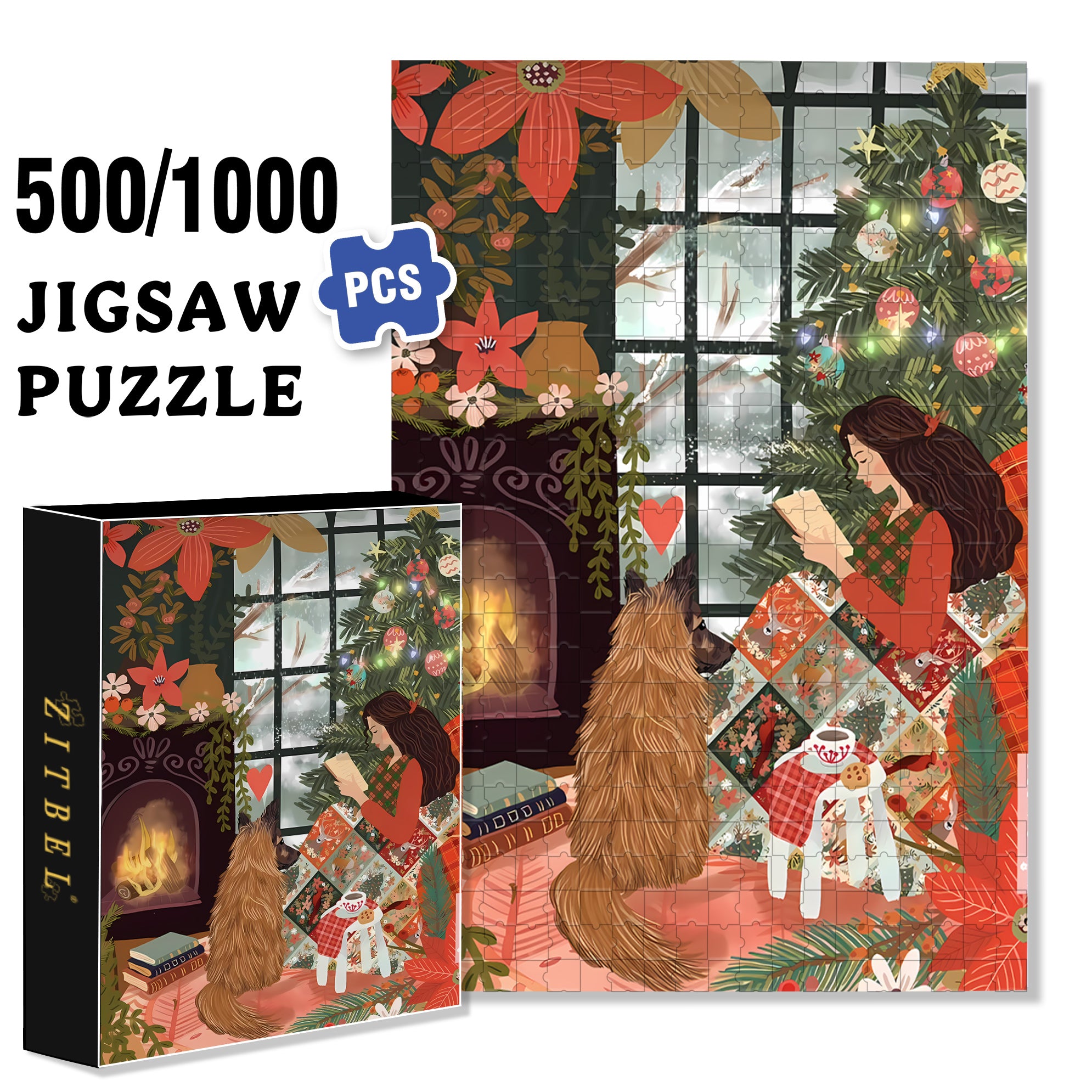 Winter Memories 500pcs/1000pcs Jigsaw Puzzle, Scratch-Resistant, Interactive Family Game & Brain-Boosting DIY Decor, Perfect for Halloween, Christmas & New Year Gifts, Family Puzzle Game