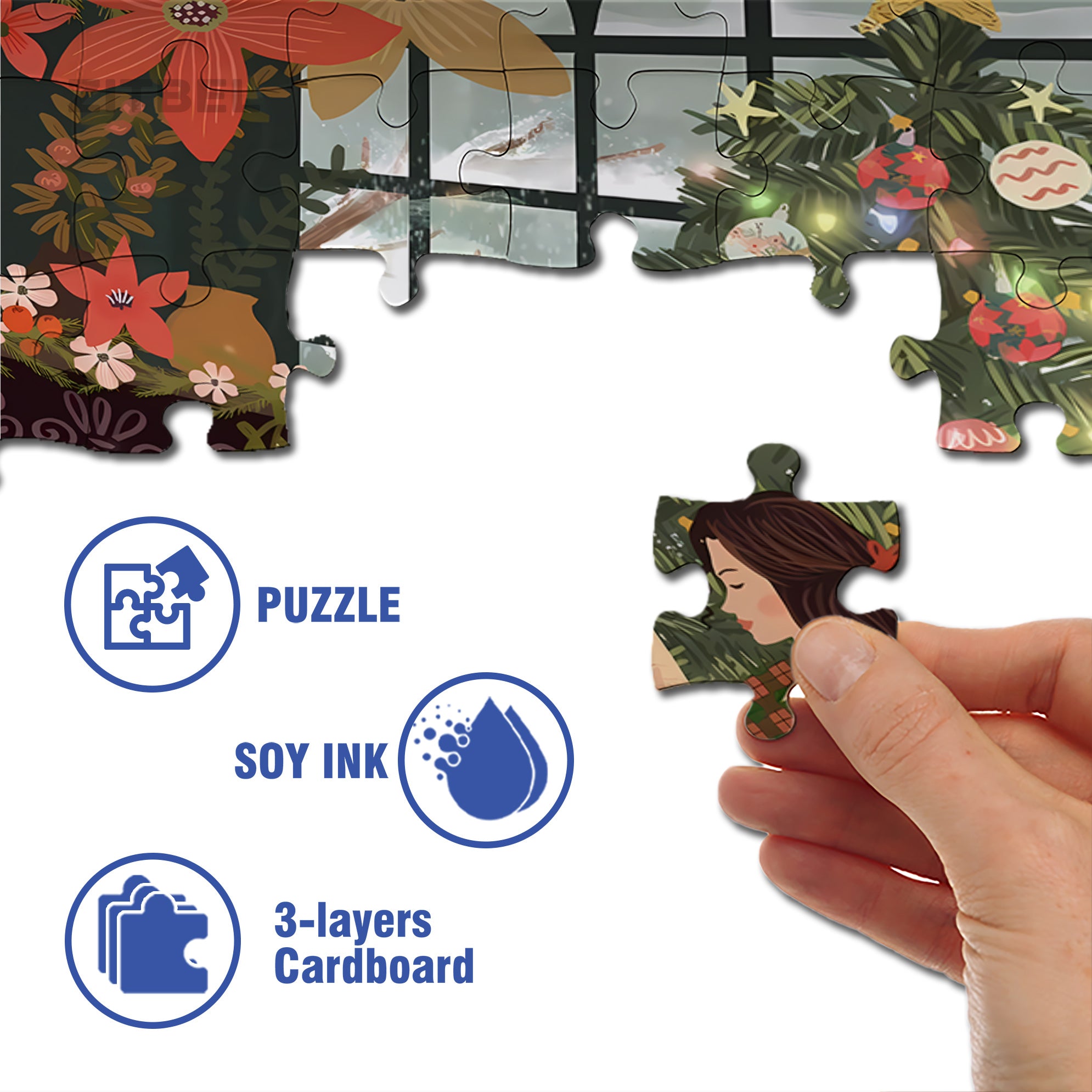 Winter Memories 500pcs/1000pcs Jigsaw Puzzle, Scratch-Resistant, Interactive Family Game & Brain-Boosting DIY Decor, Perfect for Halloween, Christmas & New Year Gifts, Family Puzzle Game
