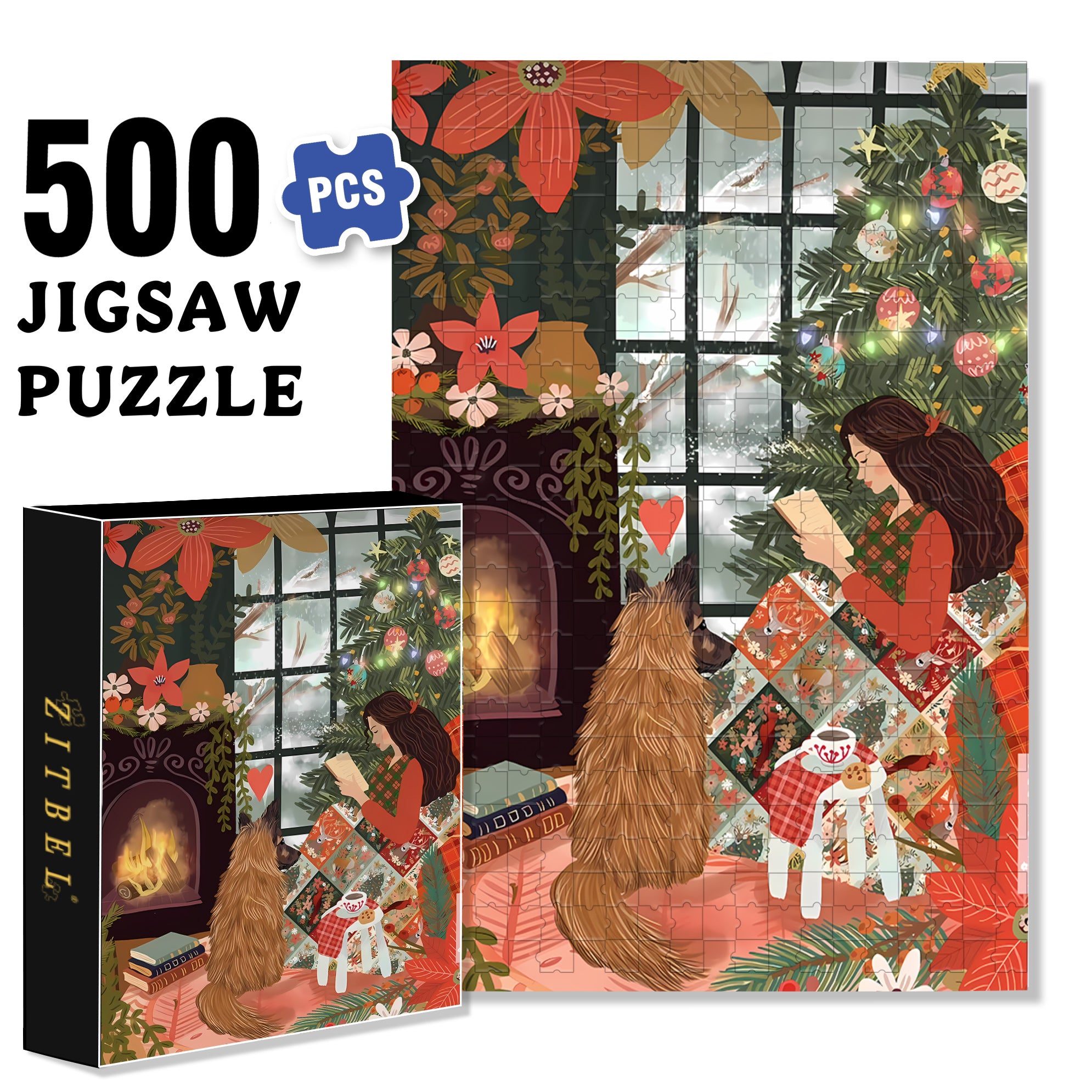 Winter Memories 500pcs/1000pcs Jigsaw Puzzle, Scratch-Resistant, Interactive Family Game & Brain-Boosting DIY Decor, Perfect for Halloween, Christmas & New Year Gifts, Family Puzzle Game