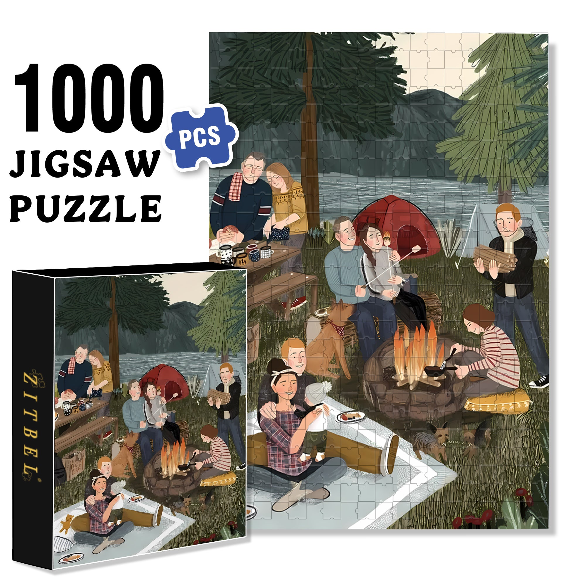 A Field Trip 500pcs/1000pcs Jigsaw Puzzle, Scratch-Resistant, Interactive Family Game & Brain-Boosting DIY Decor, Perfect for Halloween, Christmas & New Year Gifts, Family Puzzle Game