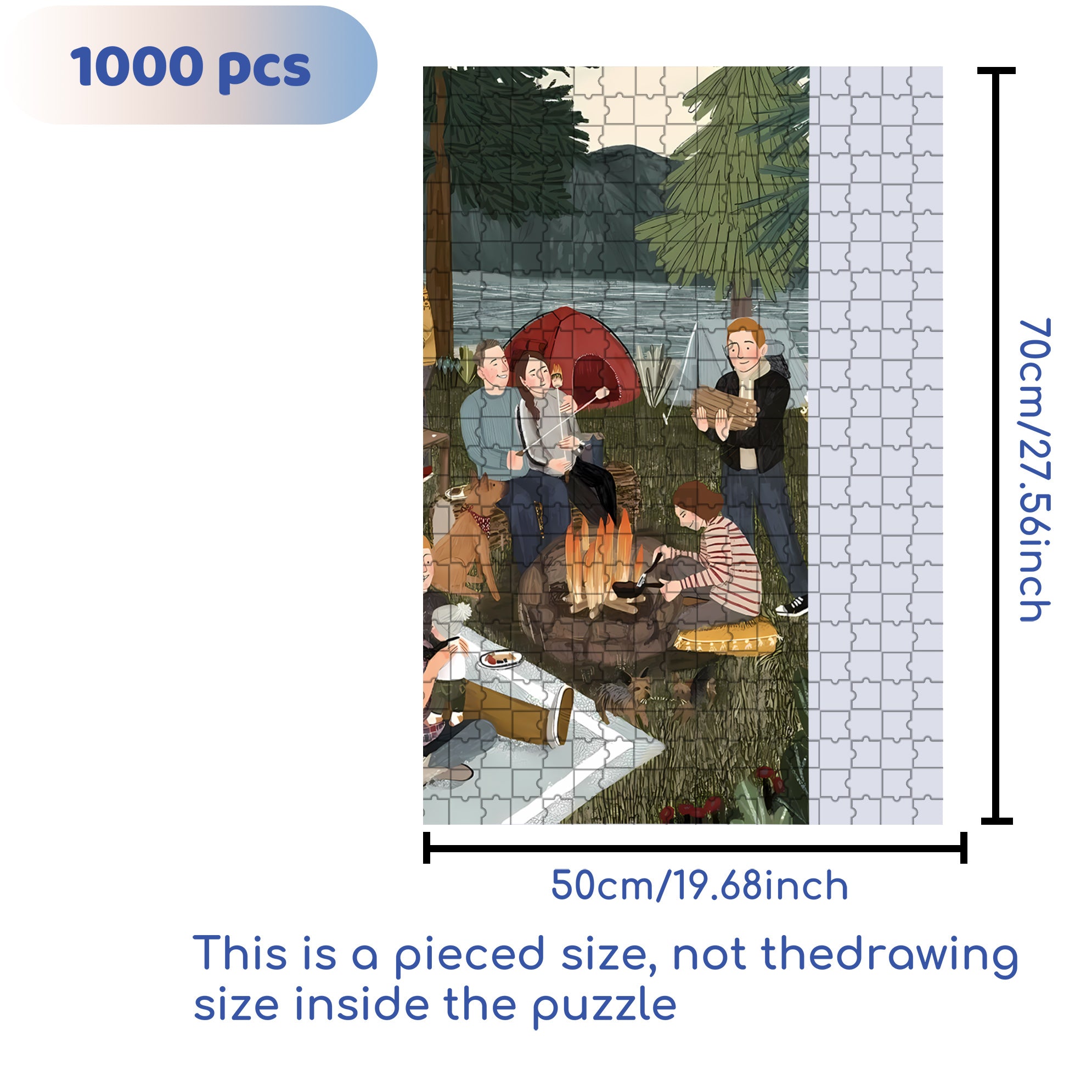 A Field Trip 500pcs/1000pcs Jigsaw Puzzle, Scratch-Resistant, Interactive Family Game & Brain-Boosting DIY Decor, Perfect for Halloween, Christmas & New Year Gifts, Family Puzzle Game