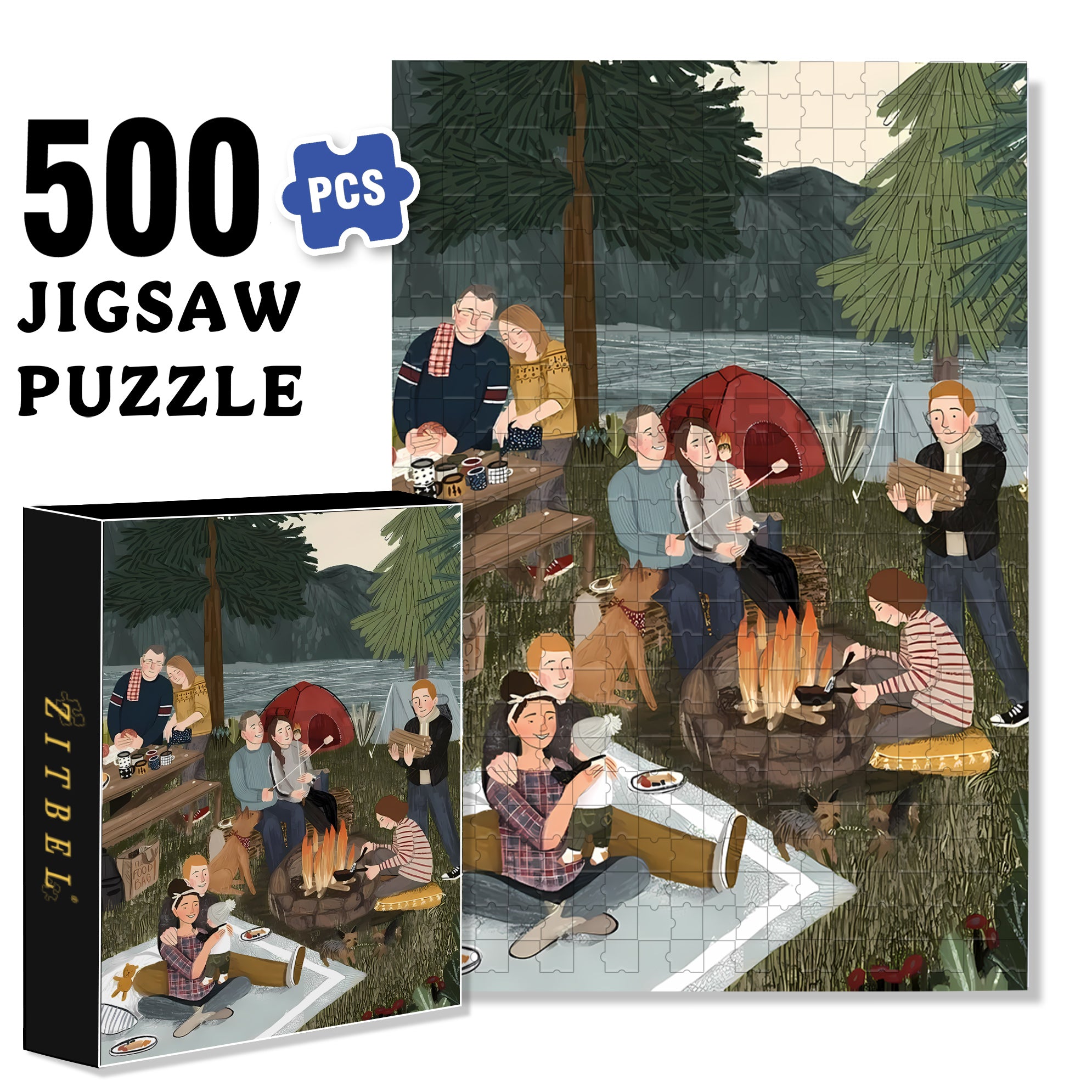 A Field Trip 500pcs/1000pcs Jigsaw Puzzle, Scratch-Resistant, Interactive Family Game & Brain-Boosting DIY Decor, Perfect for Halloween, Christmas & New Year Gifts, Family Puzzle Game