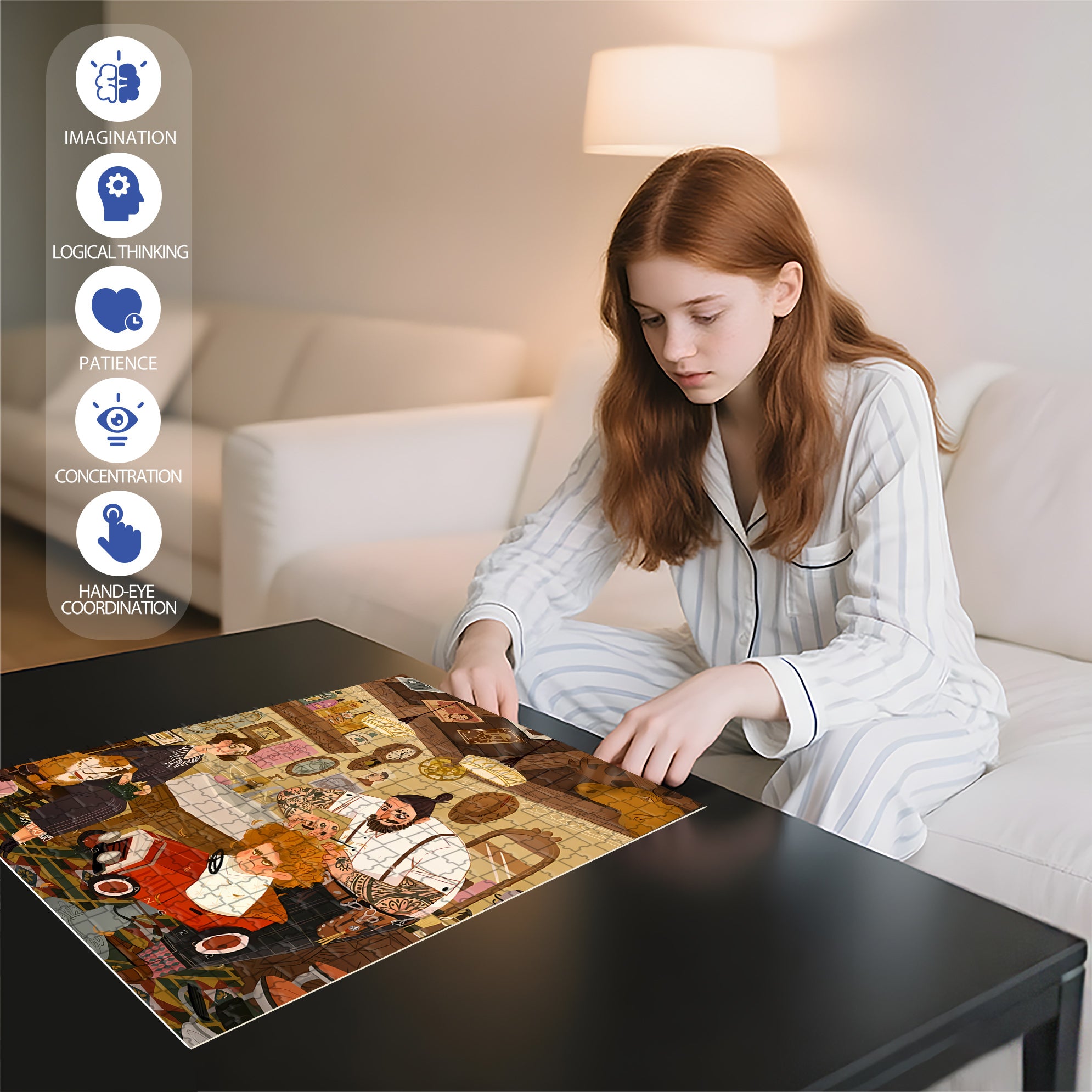Barber 500pcs/1000pcs Jigsaw Puzzle, Scratch-Resistant, Interactive Family Game & Brain-Boosting DIY Decor, Perfect for Halloween, Christmas & New Year Gifts, Family Puzzle Game