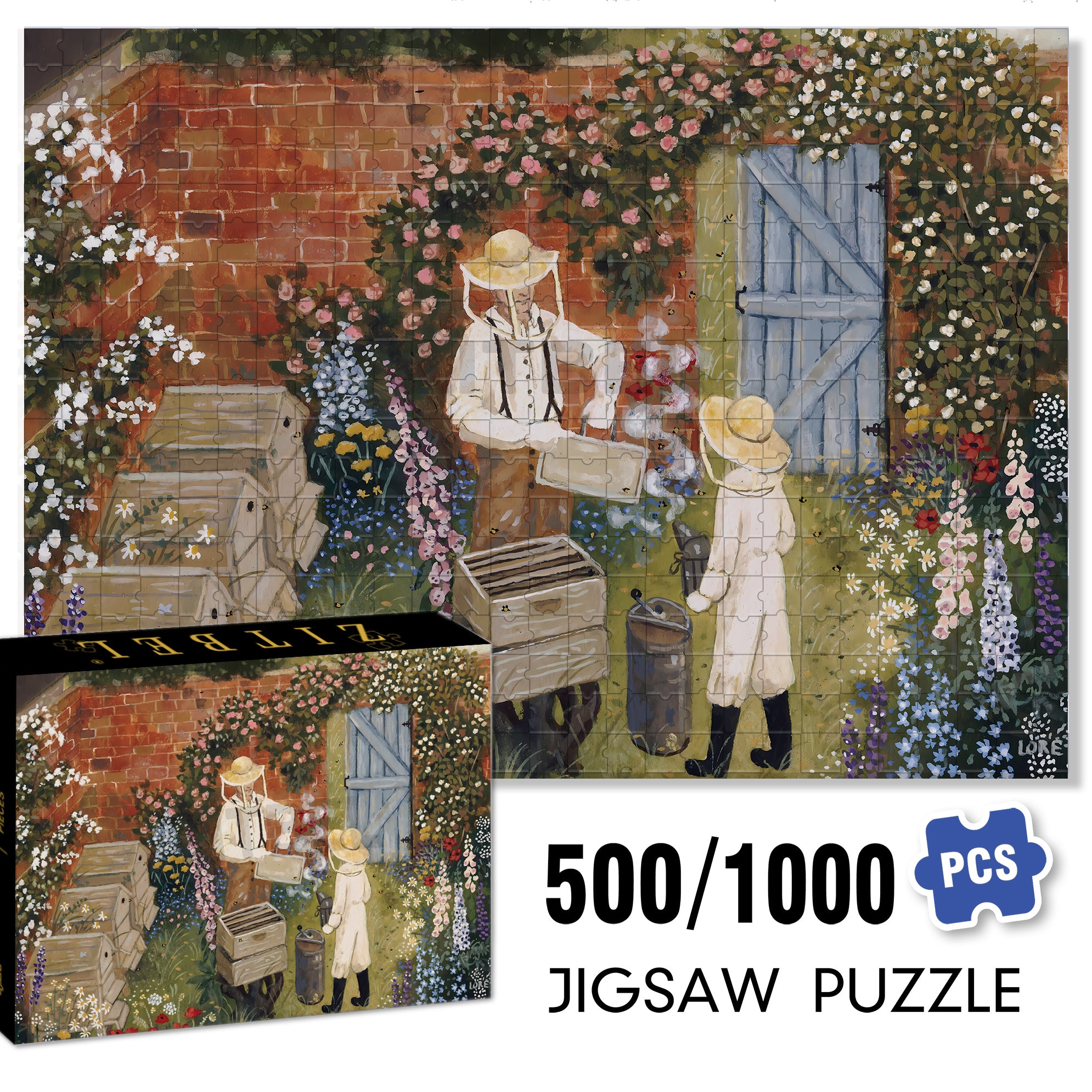 Bee Keeper 500pcs/1000pcs Jigsaw Puzzle, Scratch-Resistant, Interactive Family Game & Brain-Boosting DIY Decor, Perfect for Halloween, Christmas & New Year Gifts, Family Puzzle Game