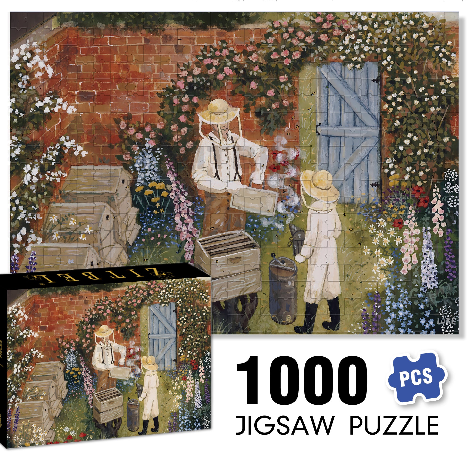 Bee Keeper 500pcs/1000pcs Jigsaw Puzzle, Scratch-Resistant, Interactive Family Game & Brain-Boosting DIY Decor, Perfect for Halloween, Christmas & New Year Gifts, Family Puzzle Game
