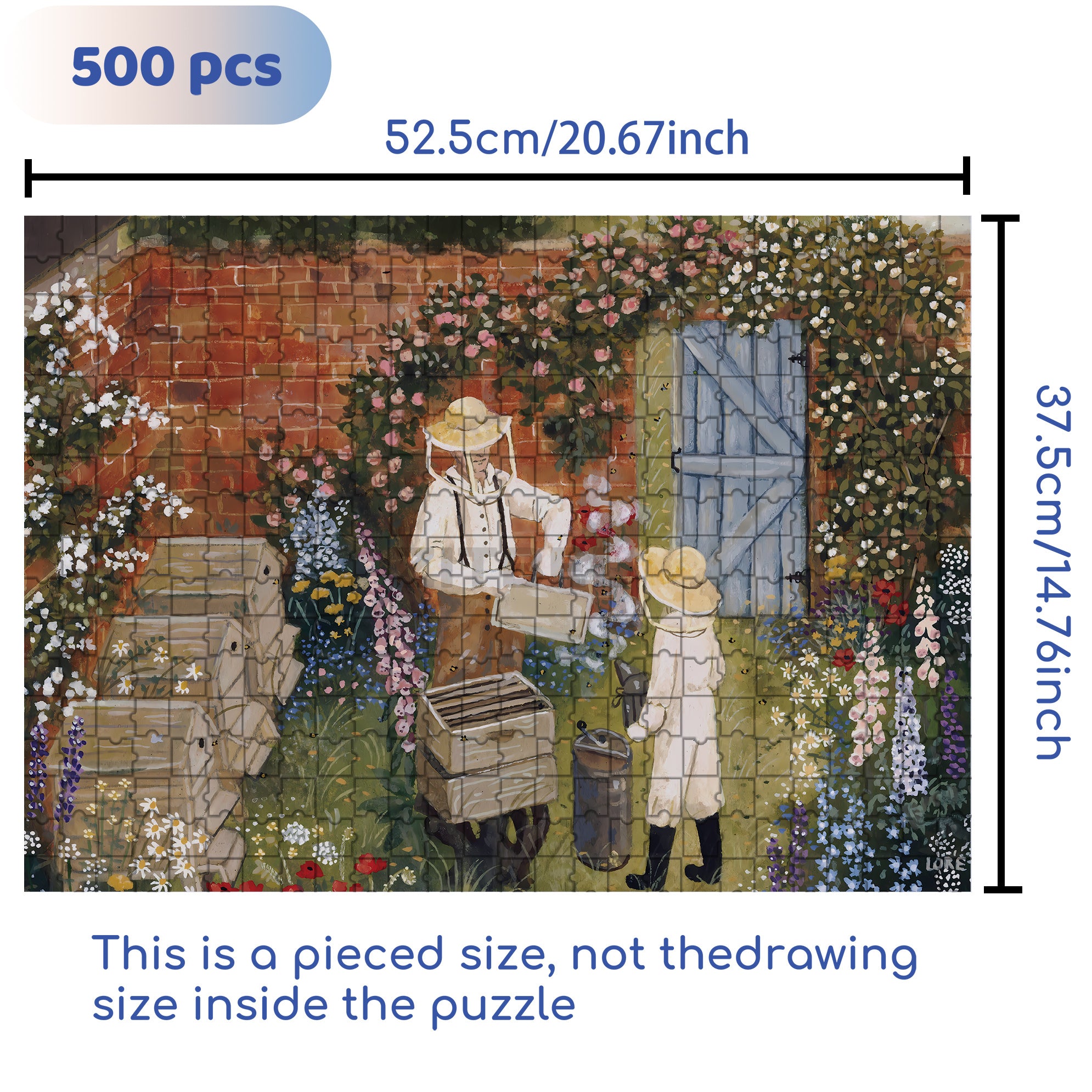 Bee Keeper 500pcs/1000pcs Jigsaw Puzzle, Scratch-Resistant, Interactive Family Game & Brain-Boosting DIY Decor, Perfect for Halloween, Christmas & New Year Gifts, Family Puzzle Game