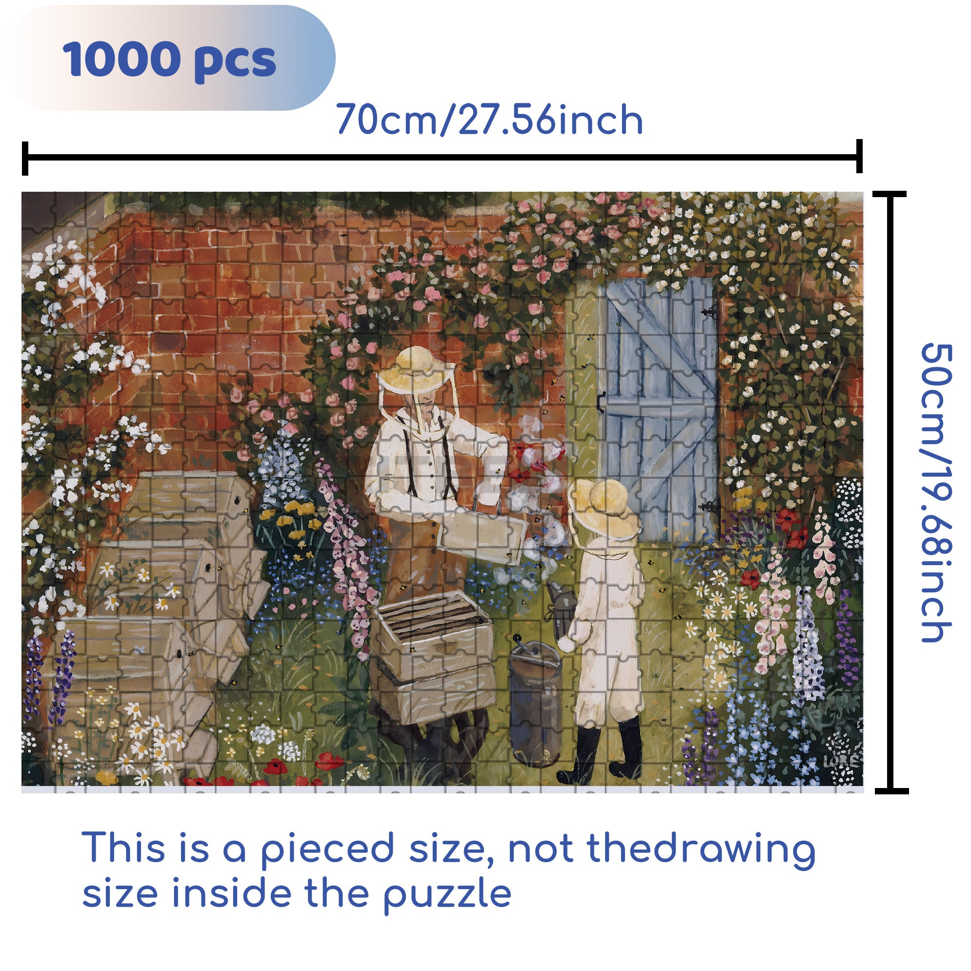 Bee Keeper 500pcs/1000pcs Jigsaw Puzzle, Scratch-Resistant, Interactive Family Game & Brain-Boosting DIY Decor, Perfect for Halloween, Christmas & New Year Gifts, Family Puzzle Game