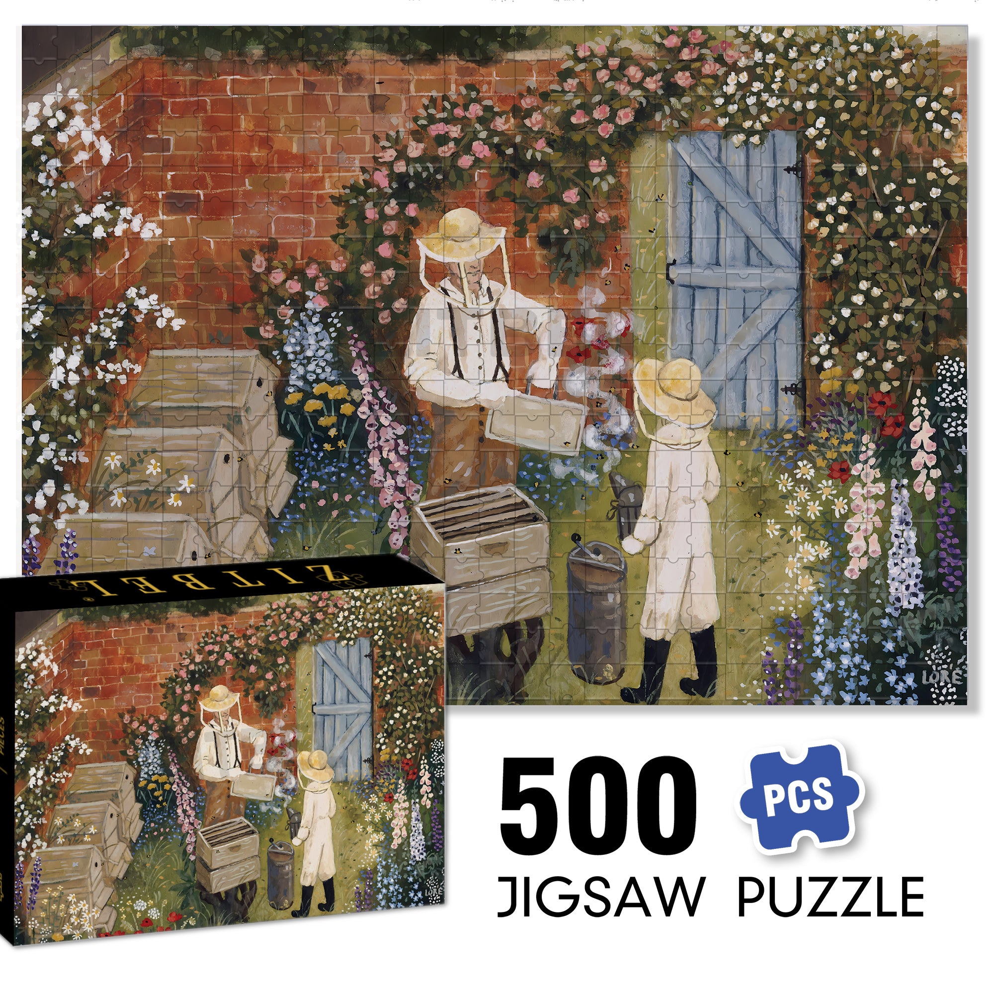 Bee Keeper 500pcs/1000pcs Jigsaw Puzzle, Scratch-Resistant, Interactive Family Game & Brain-Boosting DIY Decor, Perfect for Halloween, Christmas & New Year Gifts, Family Puzzle Game