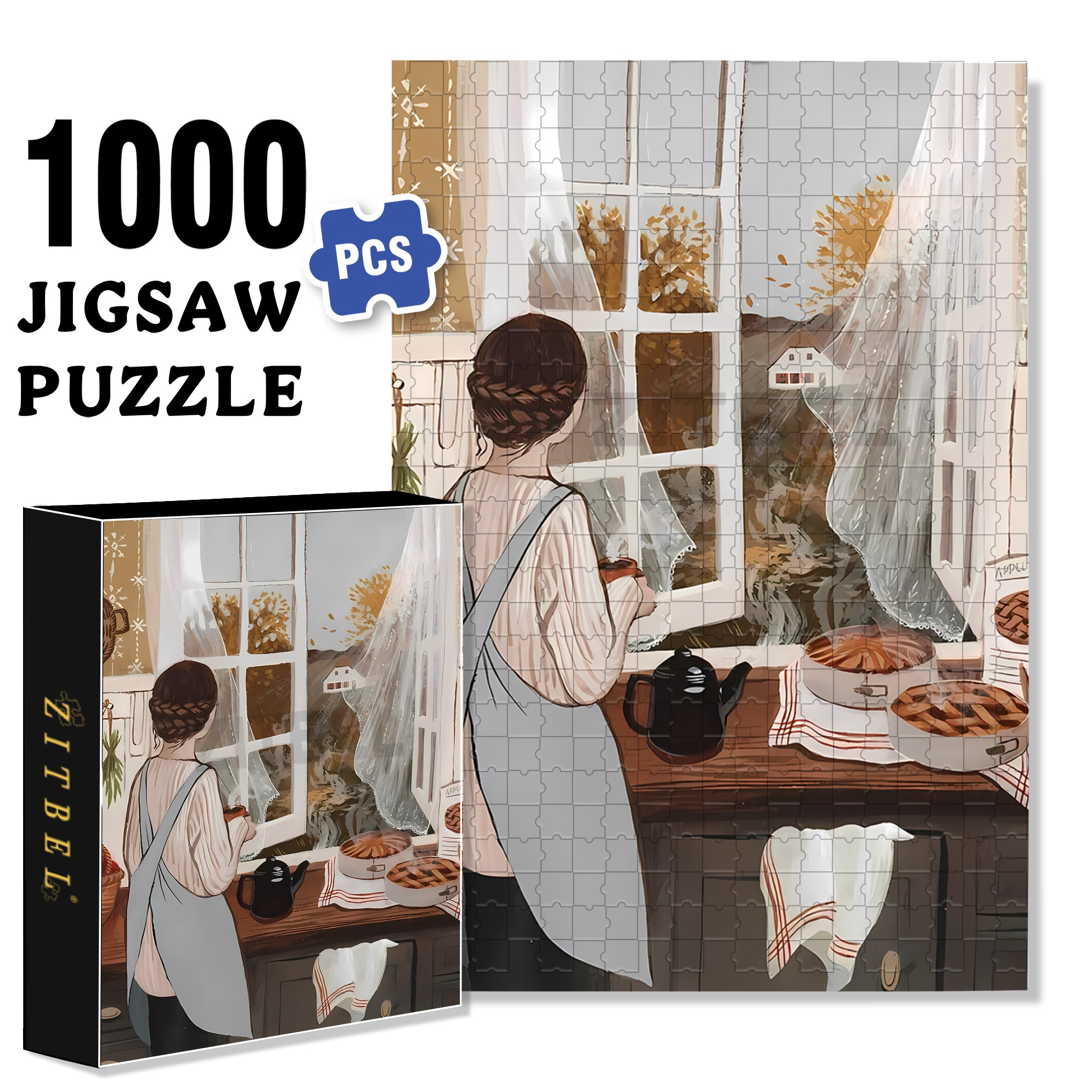 Breeze 500pcs/1000pcs Jigsaw Puzzle, Scratch-Resistant, Interactive Family Game & Brain-Boosting DIY Decor, Perfect for Halloween, Christmas & New Year Gifts, Family Puzzle Game