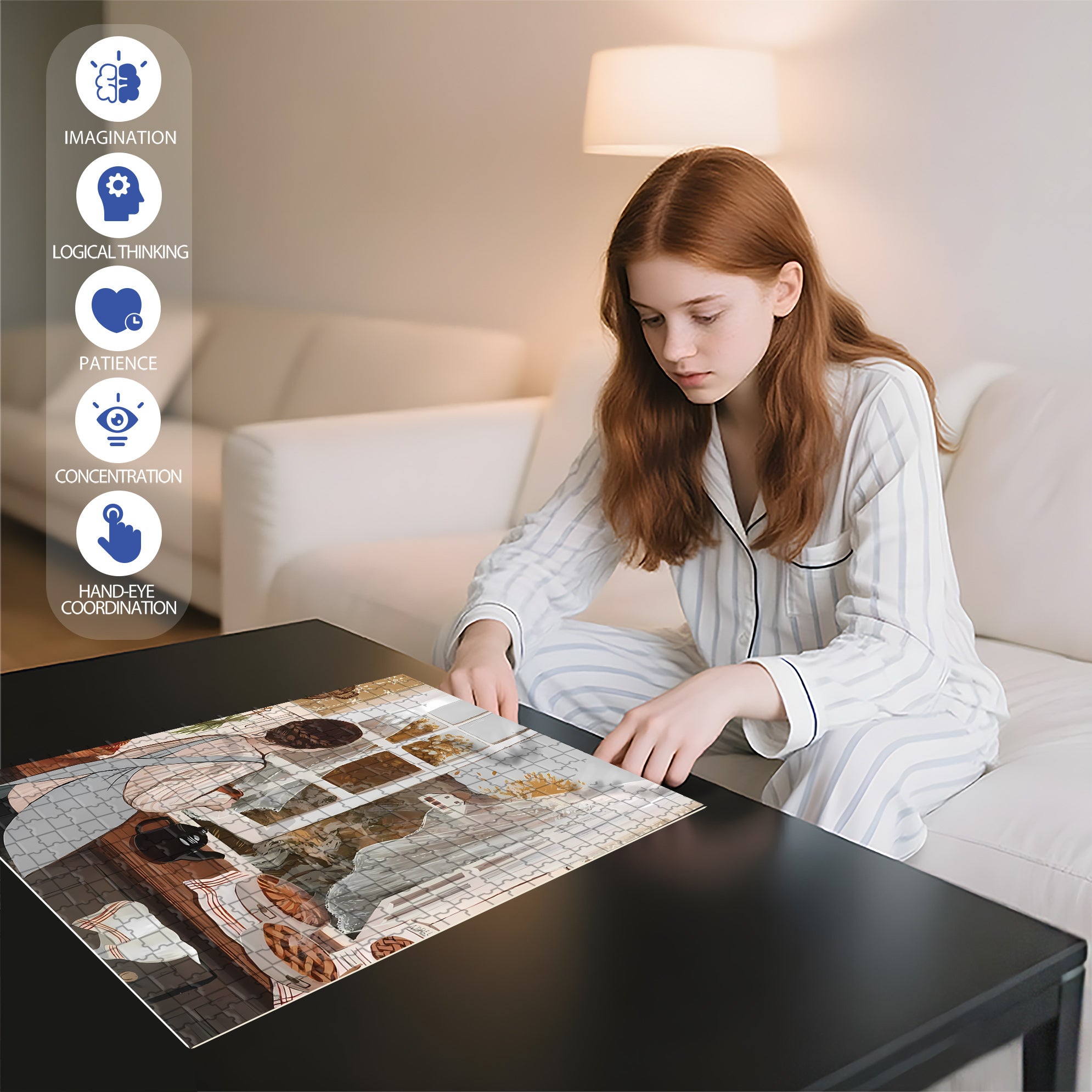 Breeze 500pcs/1000pcs Jigsaw Puzzle, Scratch-Resistant, Interactive Family Game & Brain-Boosting DIY Decor, Perfect for Halloween, Christmas & New Year Gifts, Family Puzzle Game