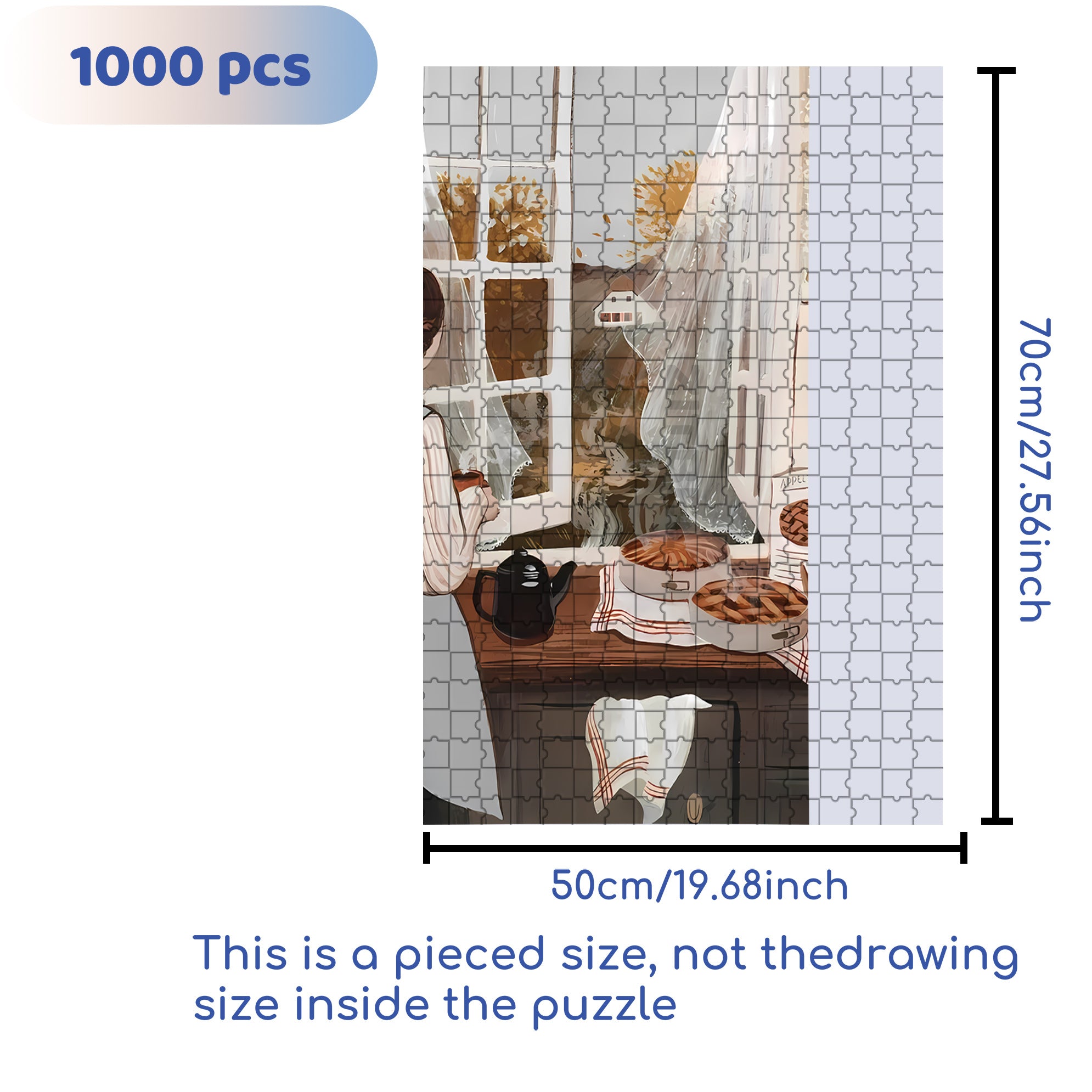 Breeze 500pcs/1000pcs Jigsaw Puzzle, Scratch-Resistant, Interactive Family Game & Brain-Boosting DIY Decor, Perfect for Halloween, Christmas & New Year Gifts, Family Puzzle Game