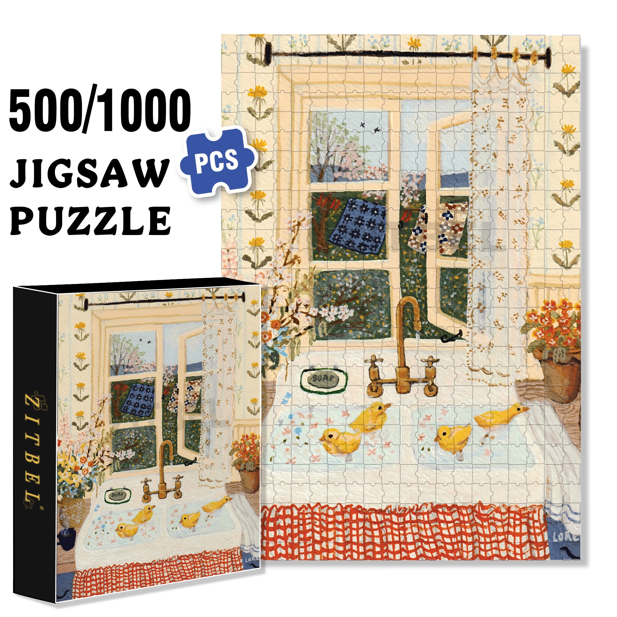 Catherine's Kitchen 500pcs/1000pcs Jigsaw Puzzle, Scratch-Resistant, Interactive Family Game & Brain-Boosting DIY Decor, Perfect for Halloween, Christmas & New Year Gifts, Family Puzzle Game