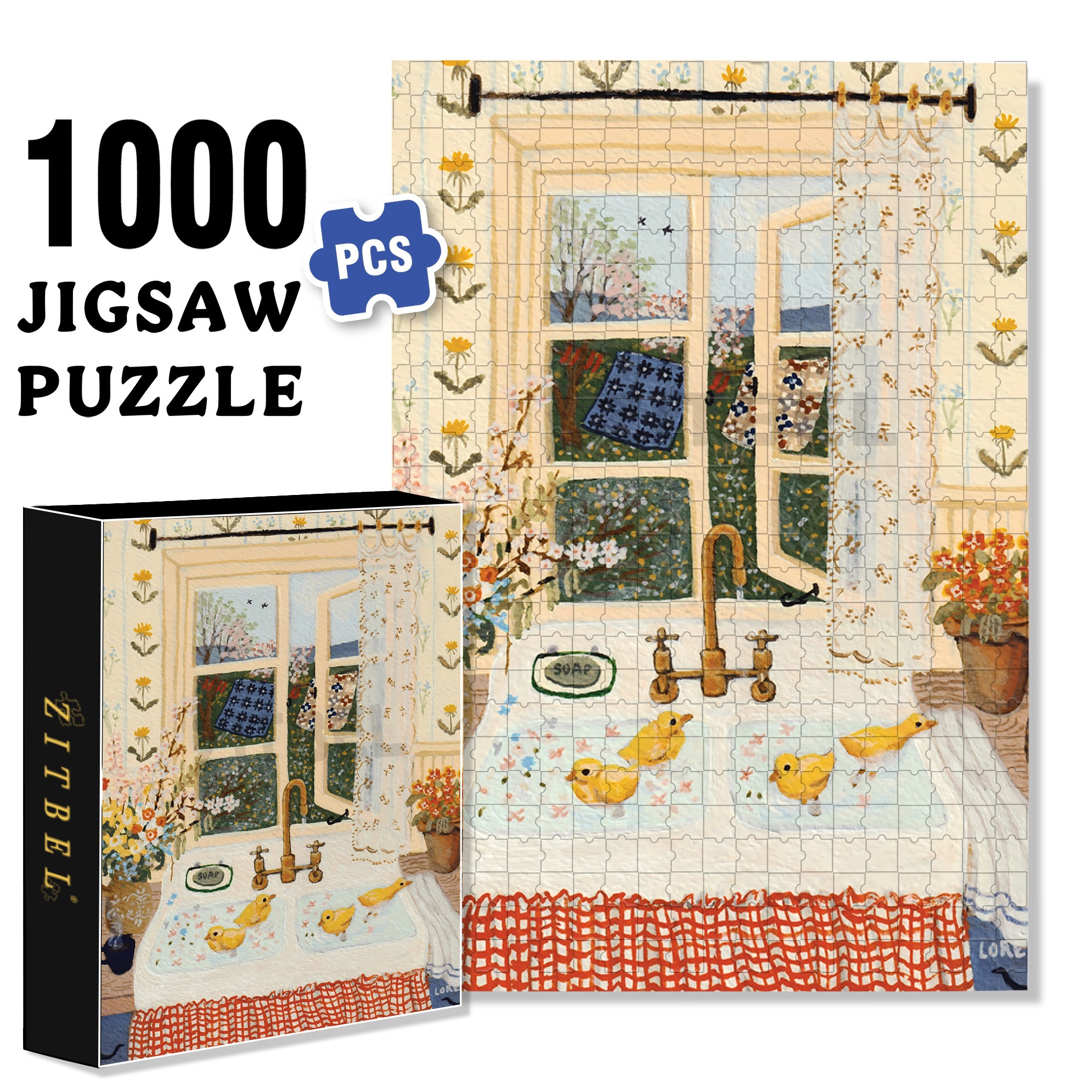Catherine's Kitchen 500pcs/1000pcs Jigsaw Puzzle, Scratch-Resistant, Interactive Family Game & Brain-Boosting DIY Decor, Perfect for Halloween, Christmas & New Year Gifts, Family Puzzle Game