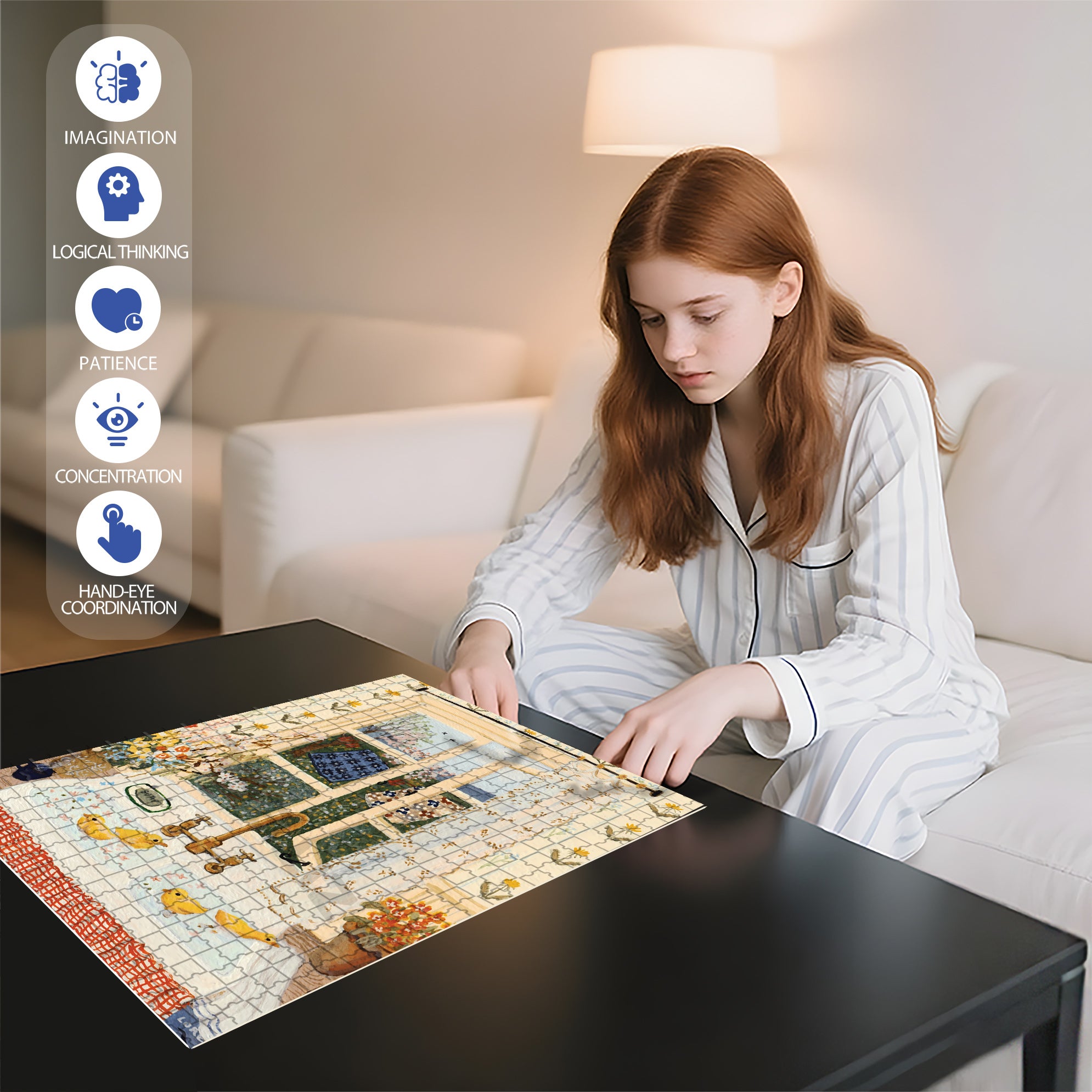 Catherine's Kitchen 500pcs/1000pcs Jigsaw Puzzle, Scratch-Resistant, Interactive Family Game & Brain-Boosting DIY Decor, Perfect for Halloween, Christmas & New Year Gifts, Family Puzzle Game
