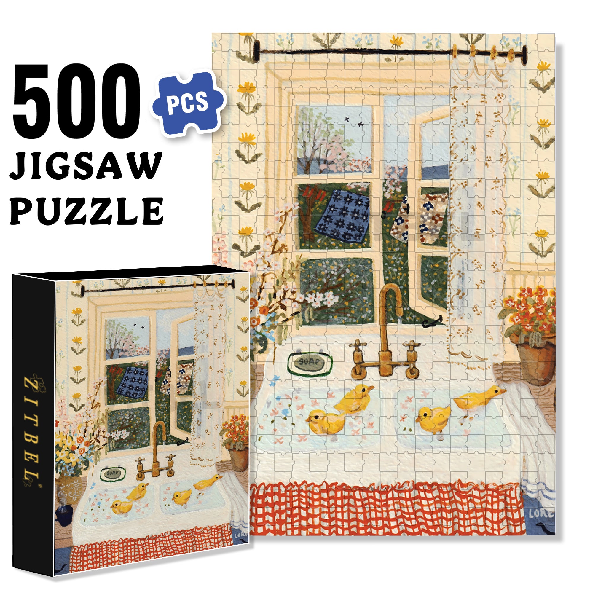 Catherine's Kitchen 500pcs/1000pcs Jigsaw Puzzle, Scratch-Resistant, Interactive Family Game & Brain-Boosting DIY Decor, Perfect for Halloween, Christmas & New Year Gifts, Family Puzzle Game