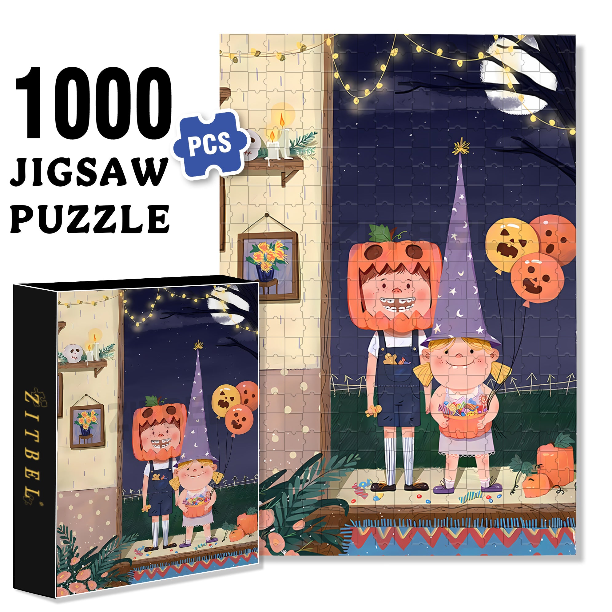 Children Story Book  500pcs/1000pcs Jigsaw Puzzle, Scratch-Resistant, Interactive Family Game & Brain-Boosting DIY Decor, Perfect for Halloween, Christmas & New Year Gifts, Family Puzzle Game