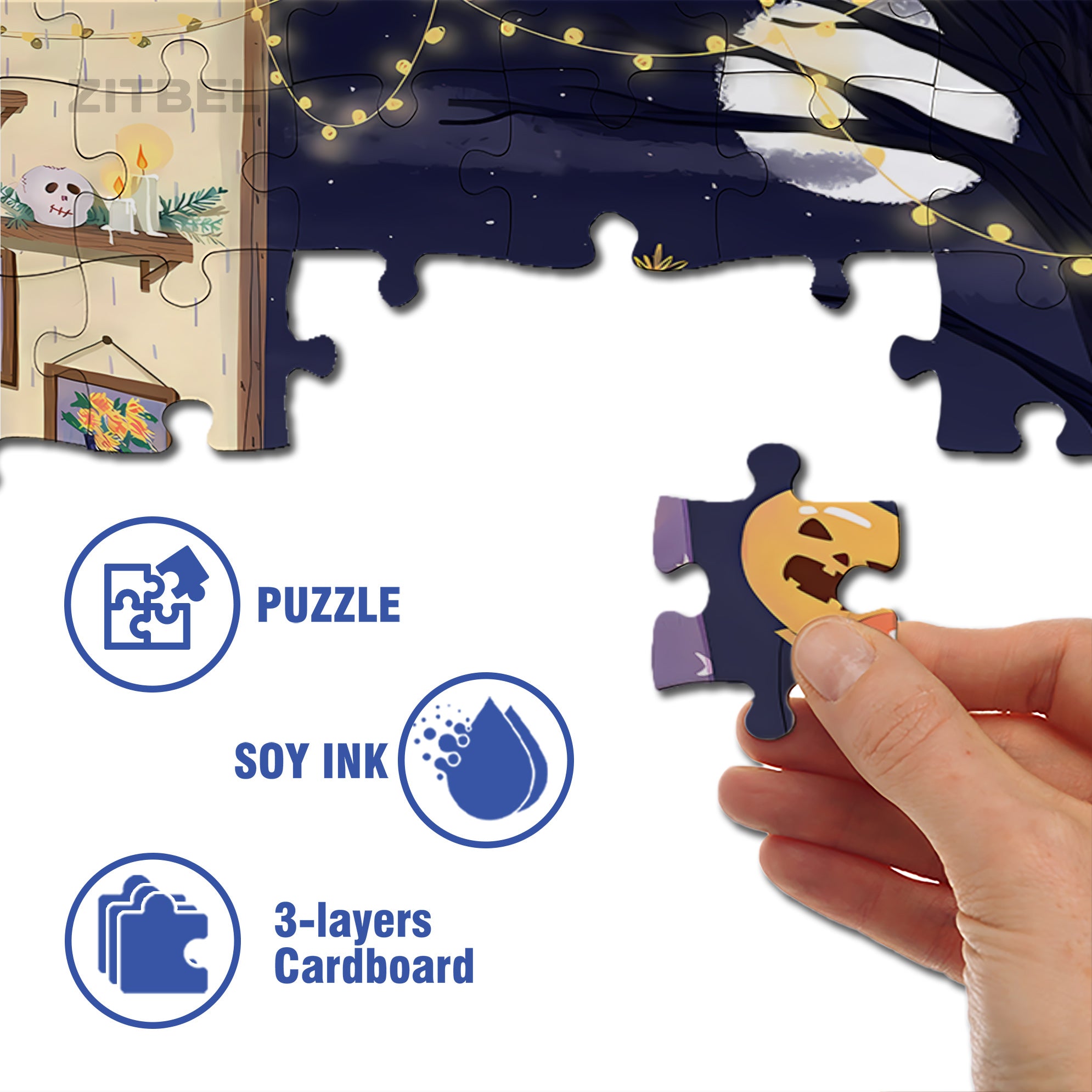 Children Story Book  500pcs/1000pcs Jigsaw Puzzle, Scratch-Resistant, Interactive Family Game & Brain-Boosting DIY Decor, Perfect for Halloween, Christmas & New Year Gifts, Family Puzzle Game