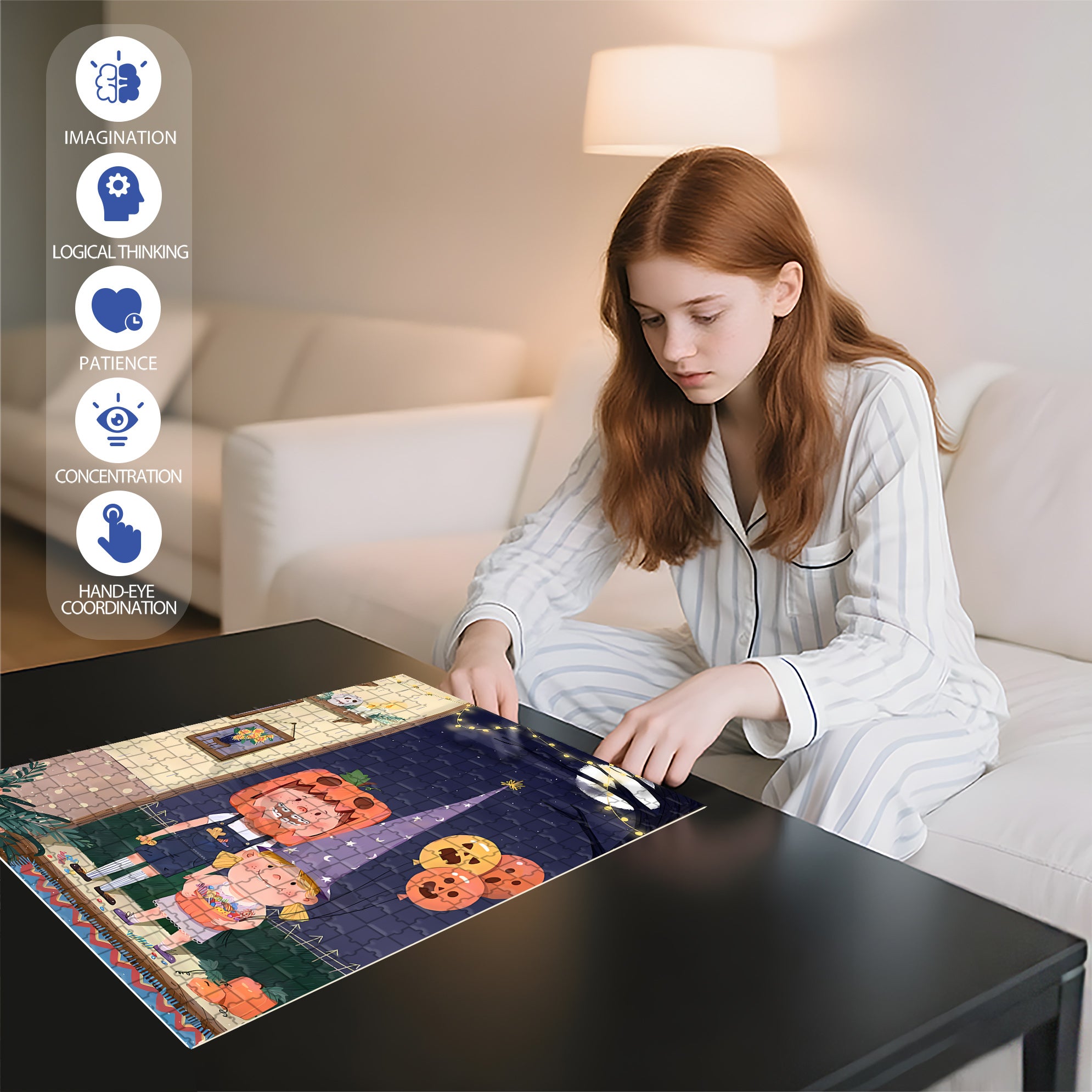 Children Story Book  500pcs/1000pcs Jigsaw Puzzle, Scratch-Resistant, Interactive Family Game & Brain-Boosting DIY Decor, Perfect for Halloween, Christmas & New Year Gifts, Family Puzzle Game