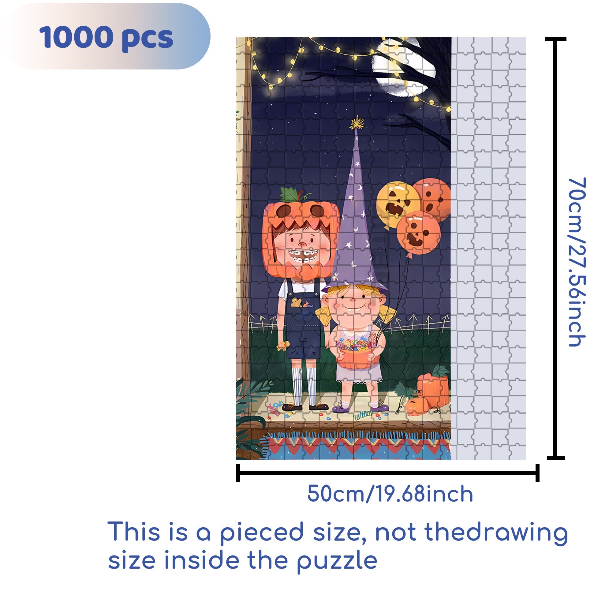Children Story Book  500pcs/1000pcs Jigsaw Puzzle, Scratch-Resistant, Interactive Family Game & Brain-Boosting DIY Decor, Perfect for Halloween, Christmas & New Year Gifts, Family Puzzle Game