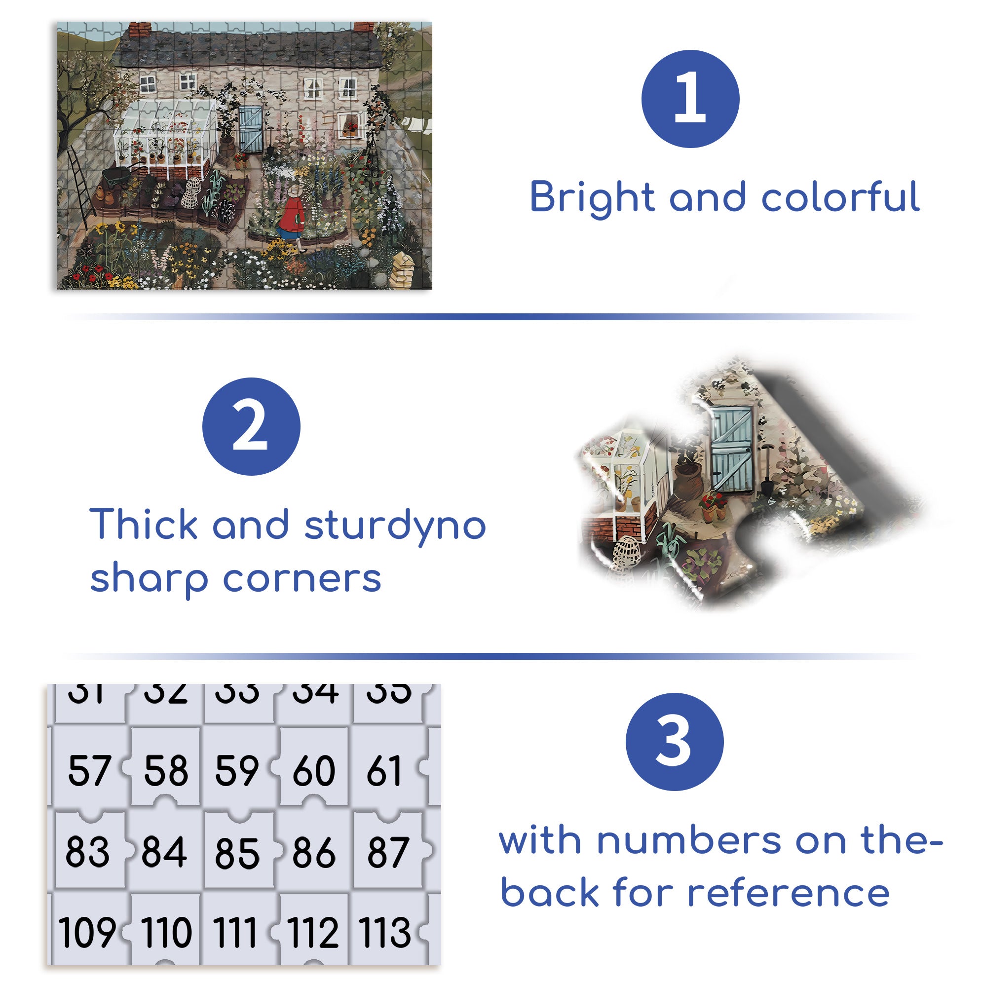 Cottage Garden 500pcs/1000pcs Jigsaw Puzzle, Scratch-Resistant, Interactive Family Game & Brain-Boosting DIY Decor, Perfect for Halloween, Christmas & New Year Gifts, Family Puzzle Game